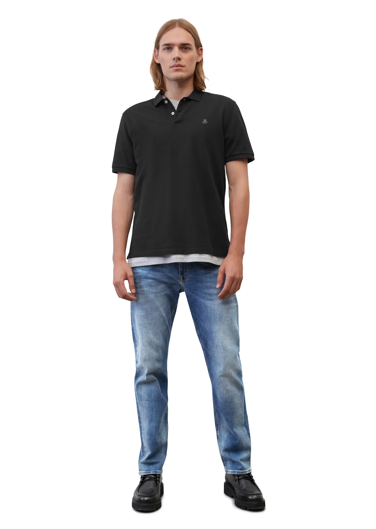 Marc O'Polo Tricou negru / alb - Pled.ro