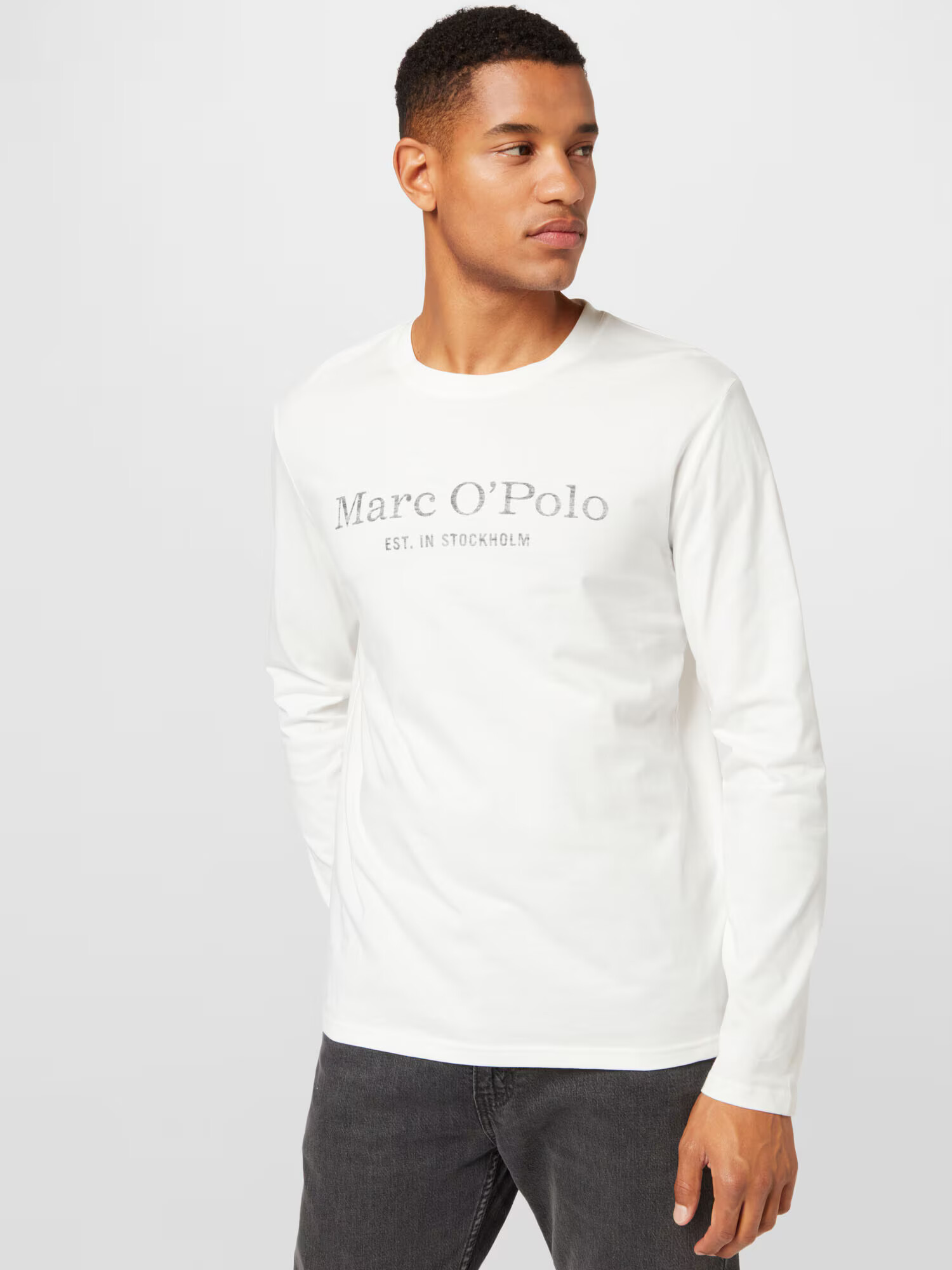 Marc O'Polo Tricou negru / alb coajă de ou - Pled.ro