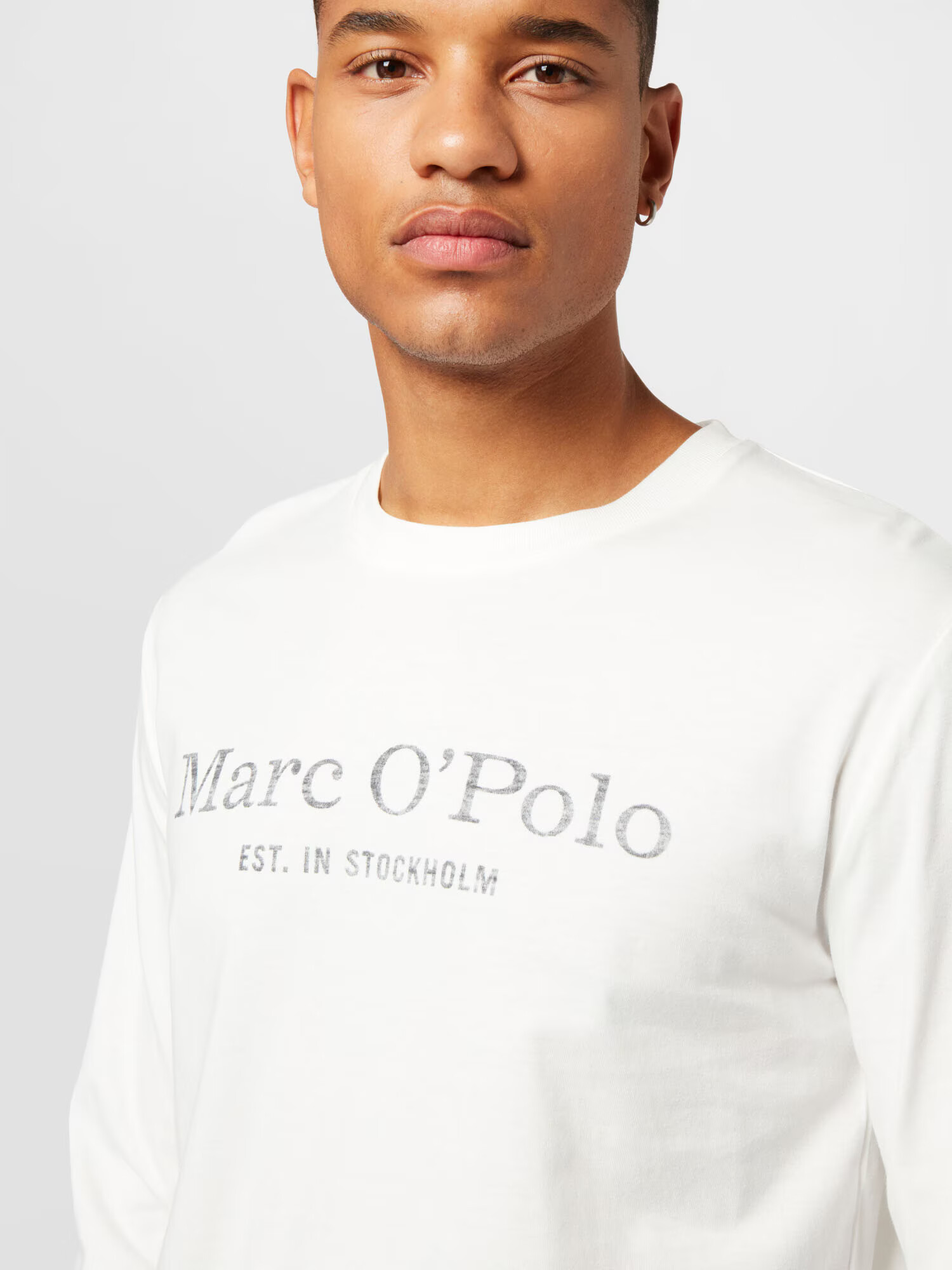 Marc O'Polo Tricou negru / alb coajă de ou - Pled.ro