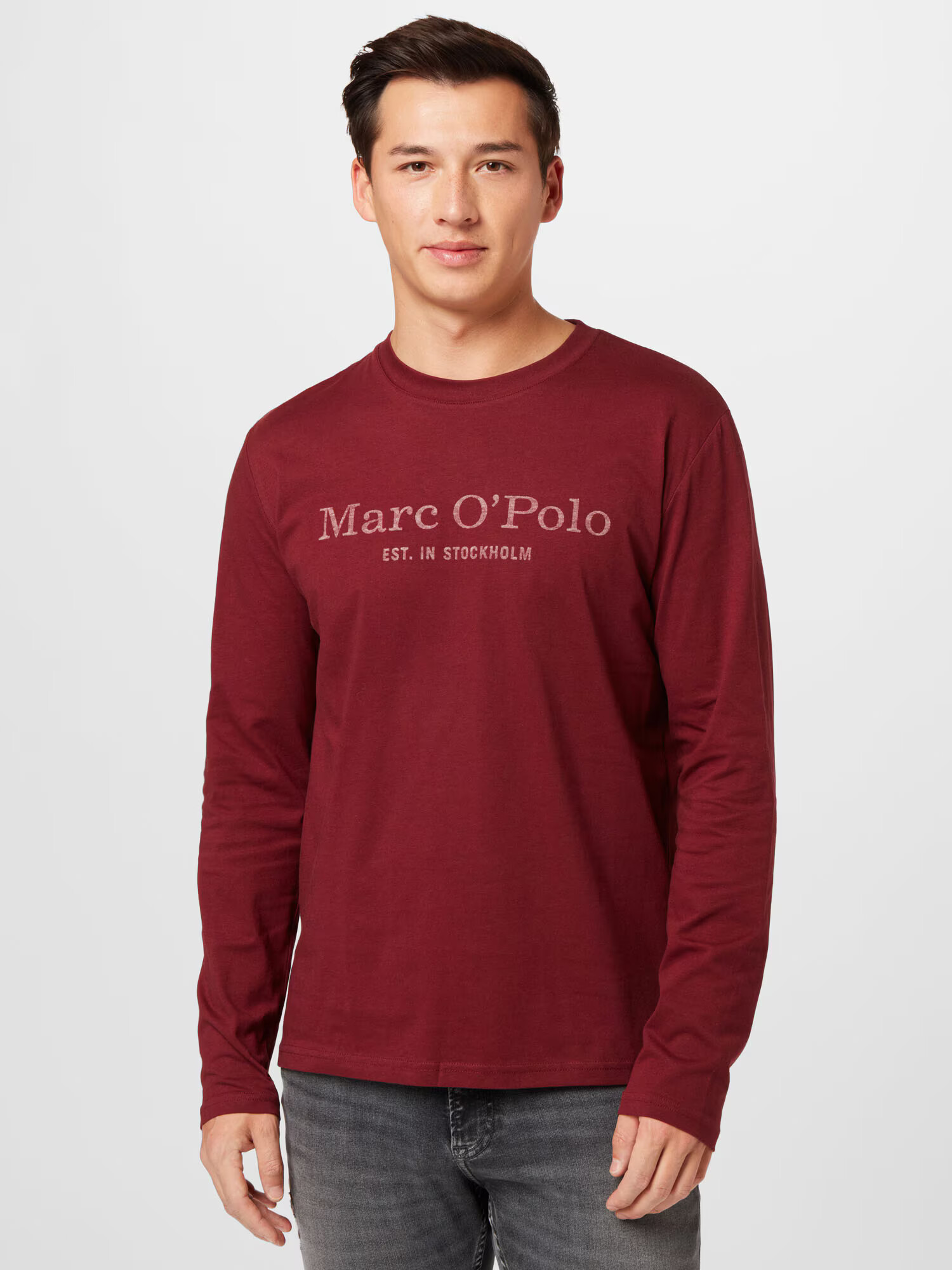 Marc O'Polo Tricou roşu închis / alb - Pled.ro