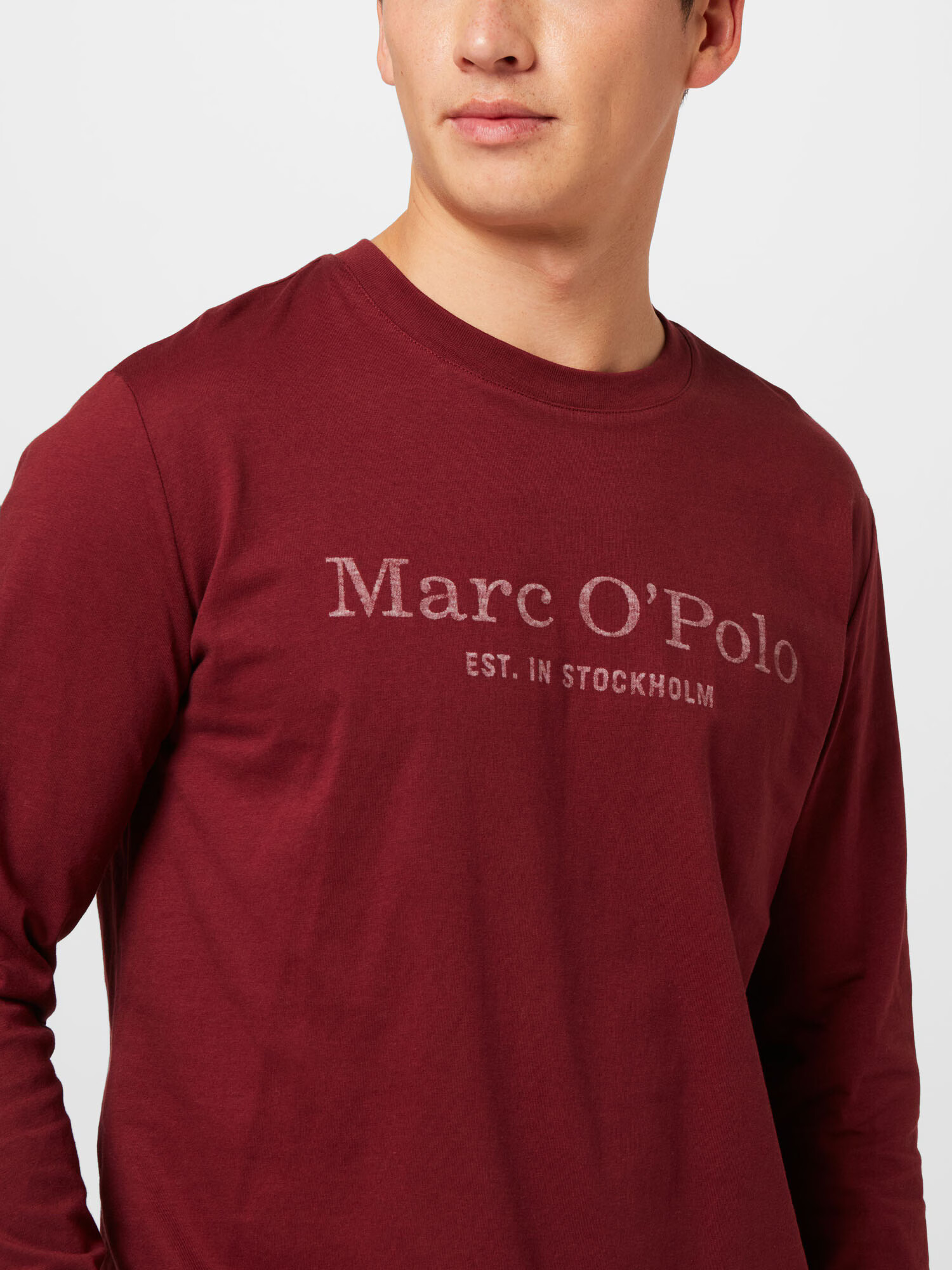 Marc O'Polo Tricou roşu închis / alb - Pled.ro