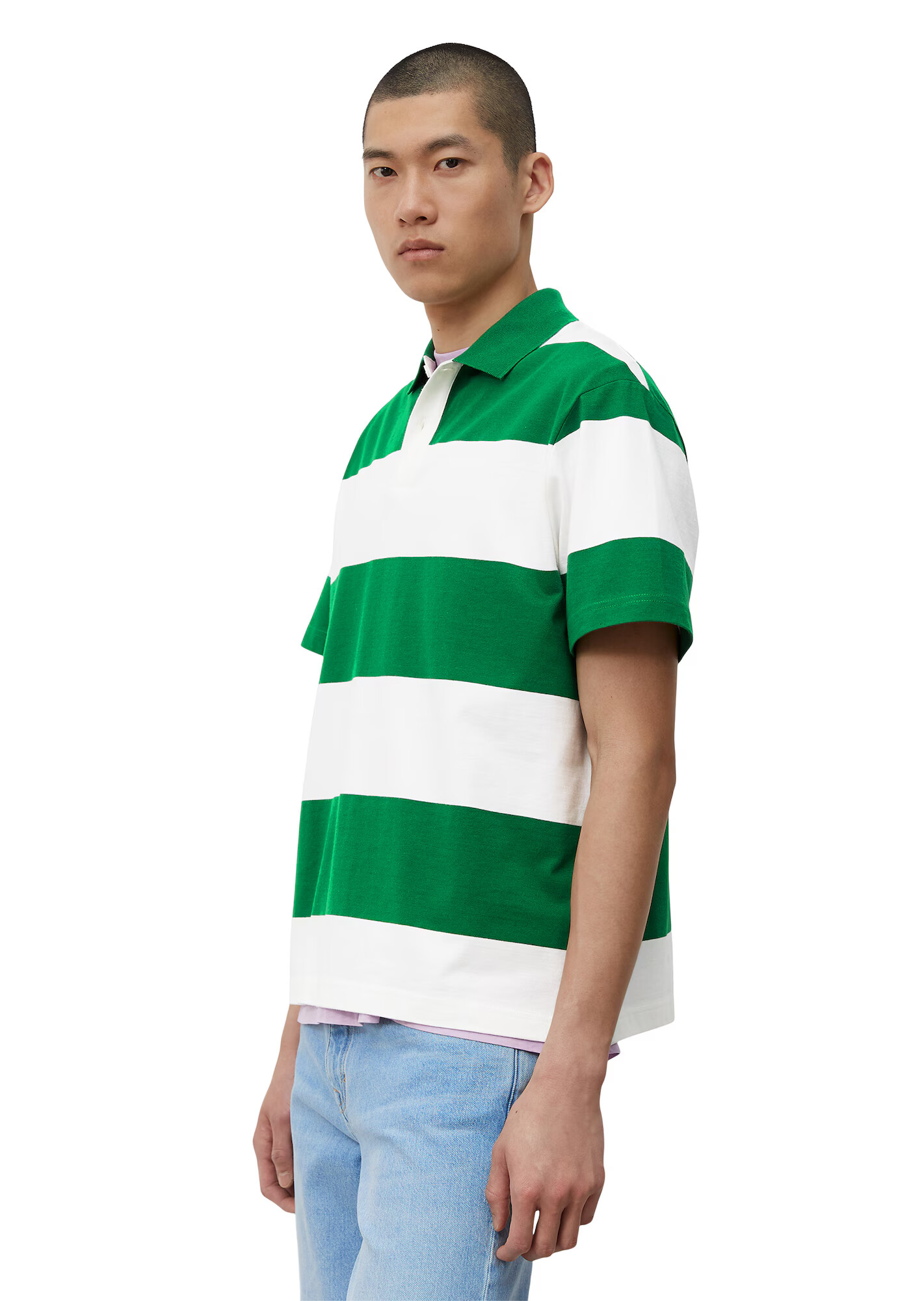 Marc O'Polo Tricou verde / alb - Pled.ro