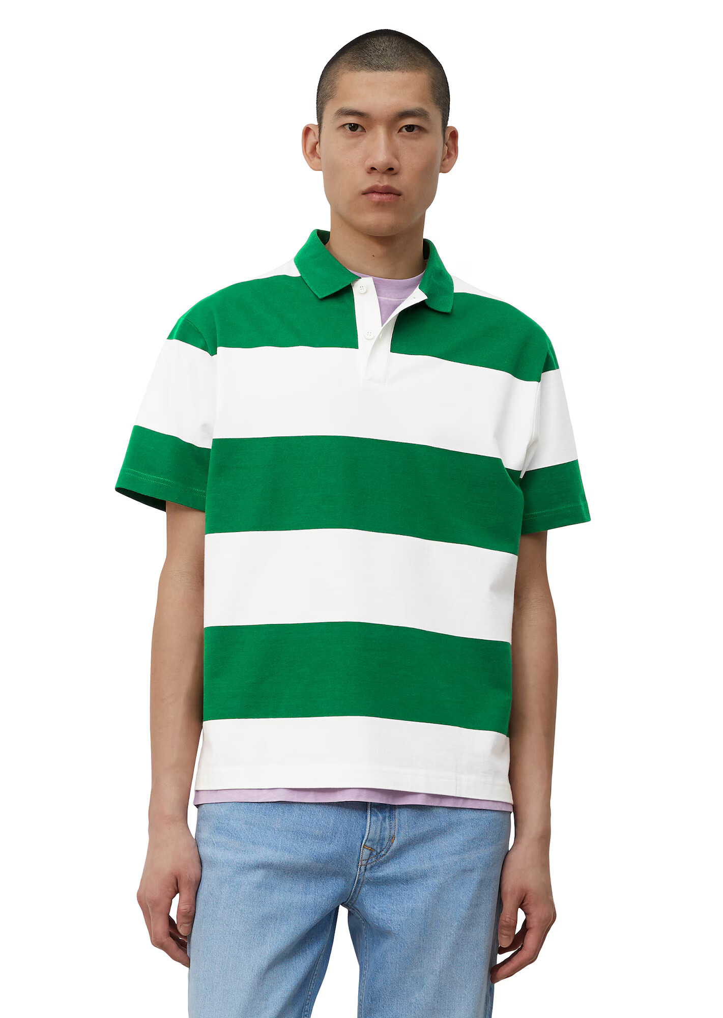 Marc O'Polo Tricou verde / alb - Pled.ro