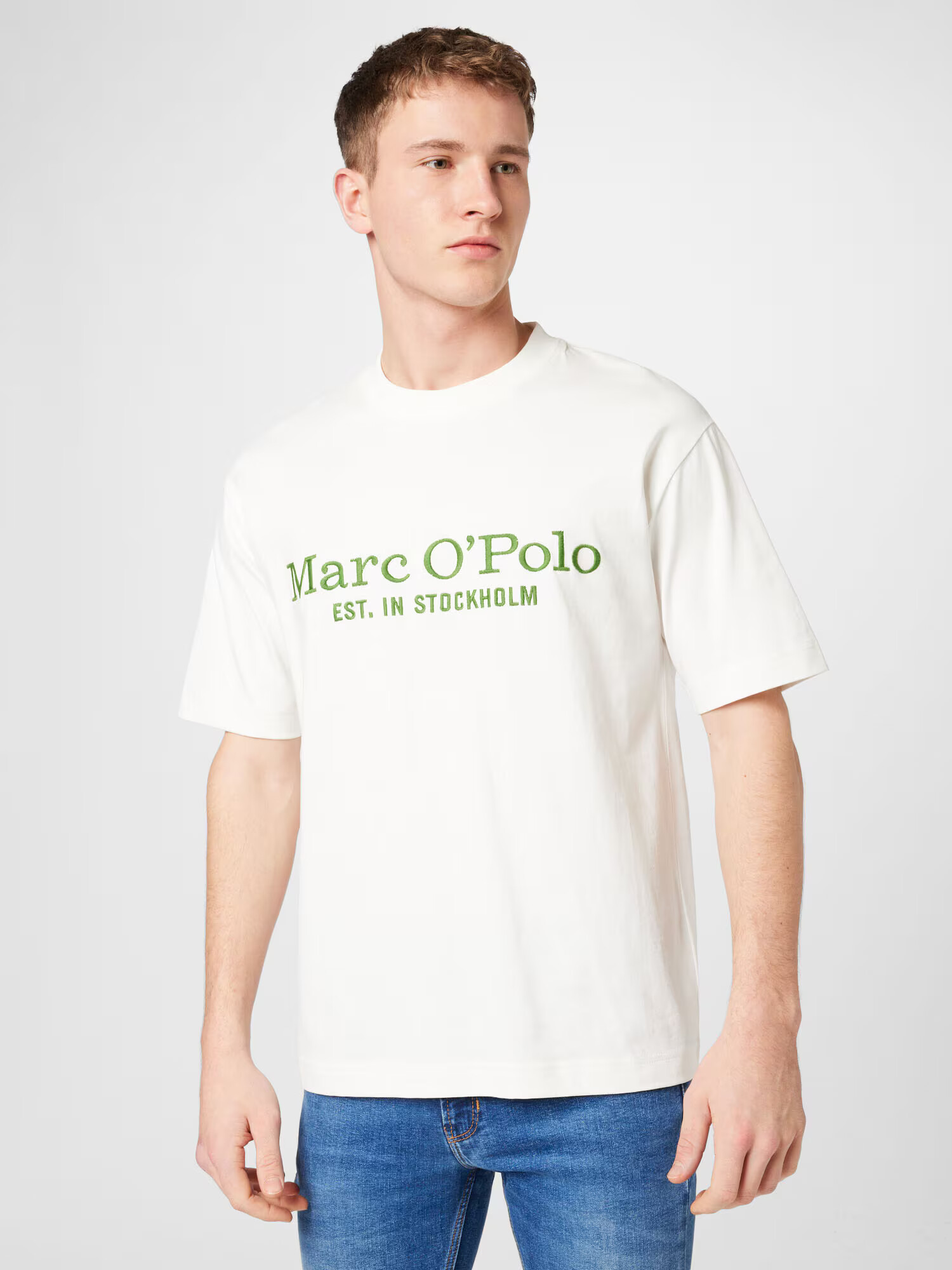 Marc O'Polo Tricou verde / alb - Pled.ro