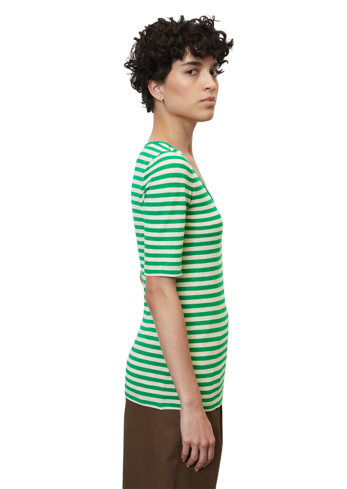 Marc O'Polo Tricou verde / alb - Pled.ro