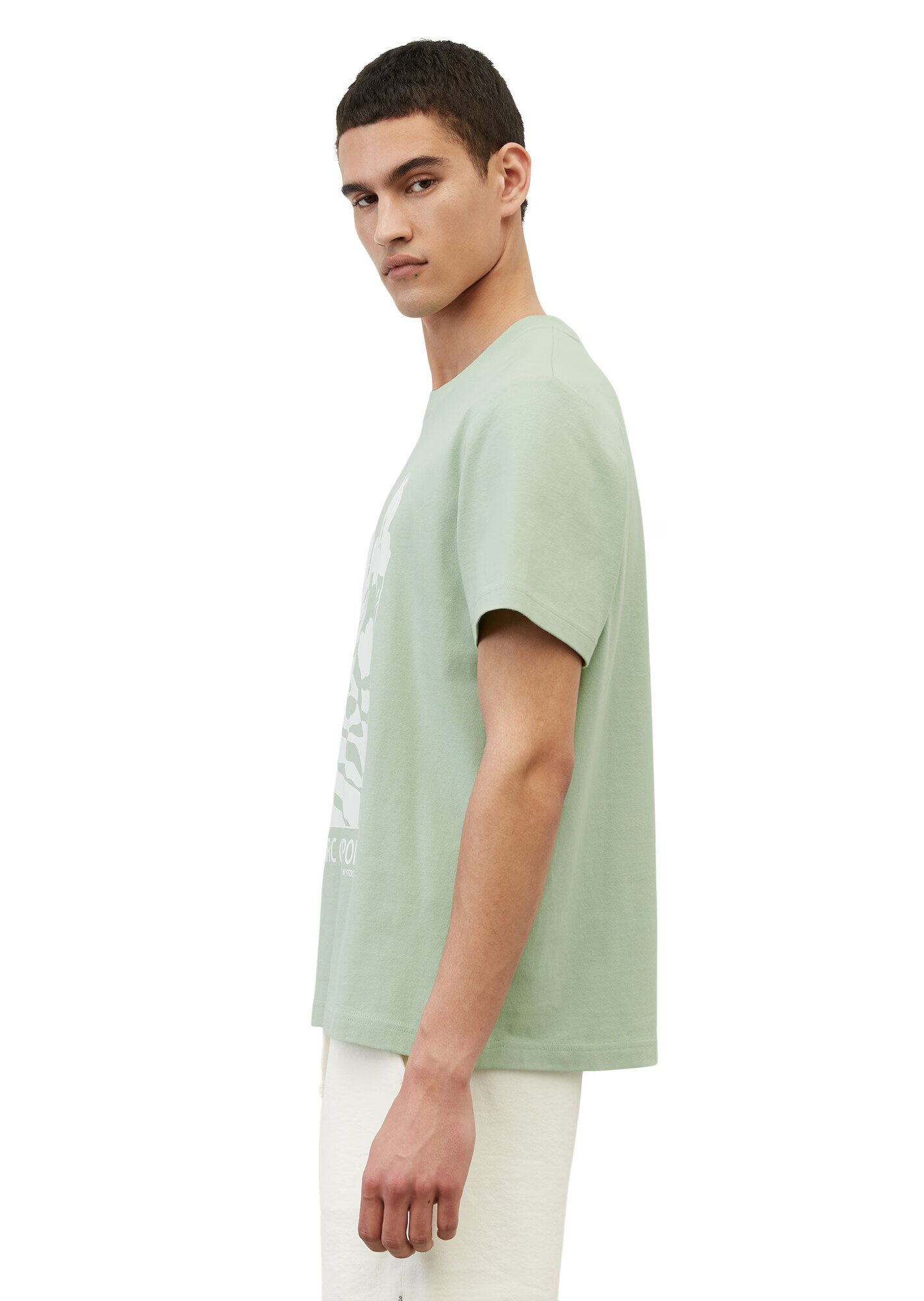 Marc O'Polo Tricou verde deschis / alb - Pled.ro