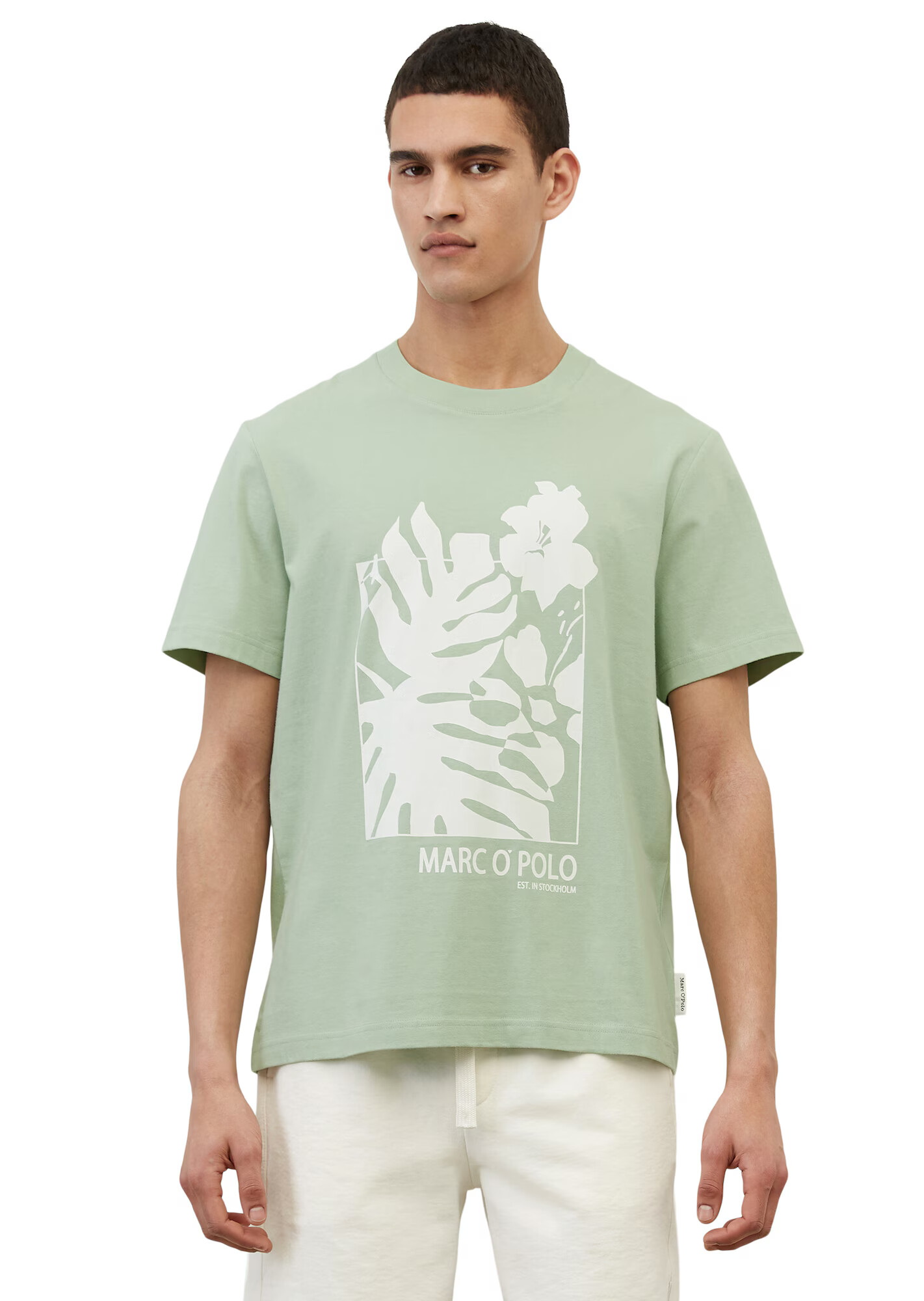 Marc O'Polo Tricou verde deschis / alb - Pled.ro