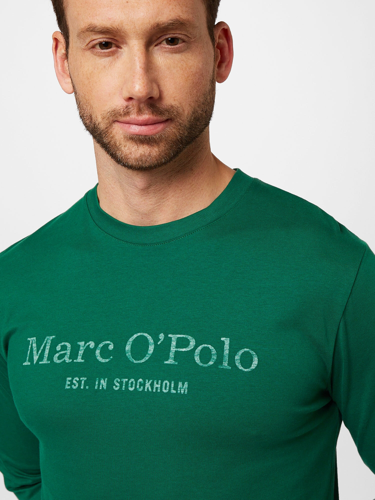 Marc O'Polo Tricou verde pastel / verde închis - Pled.ro