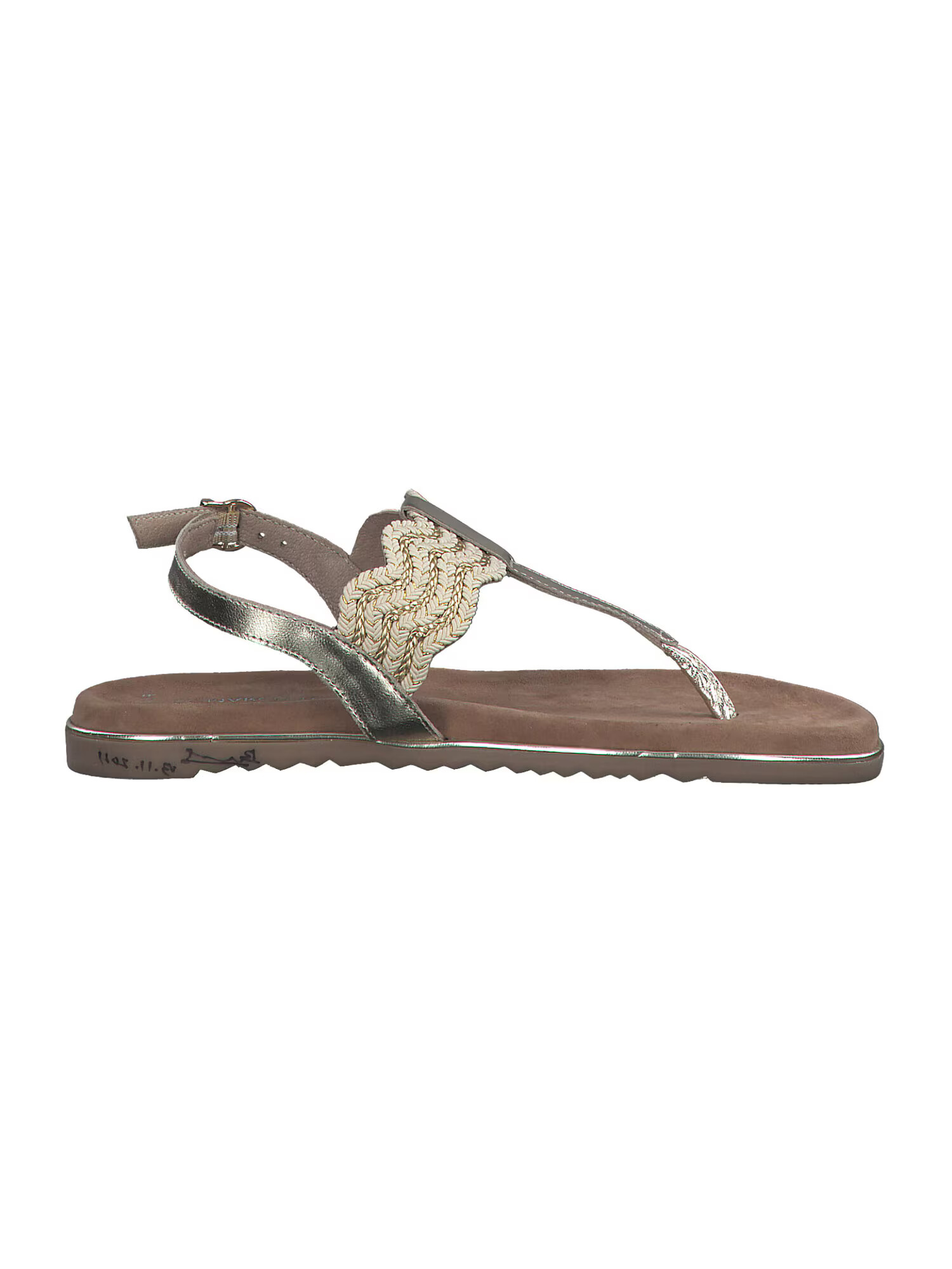 MARCO TOZZI Flip-flops alb kitt / auriu - Pled.ro