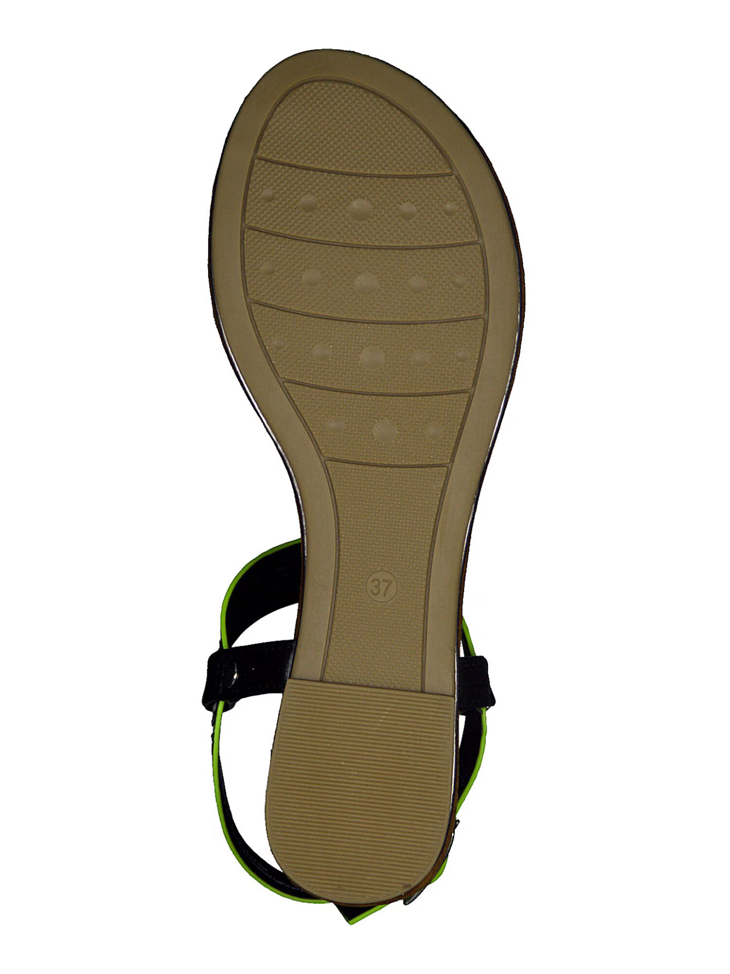 MARCO TOZZI Flip-flops verde neon / negru / argintiu - Pled.ro