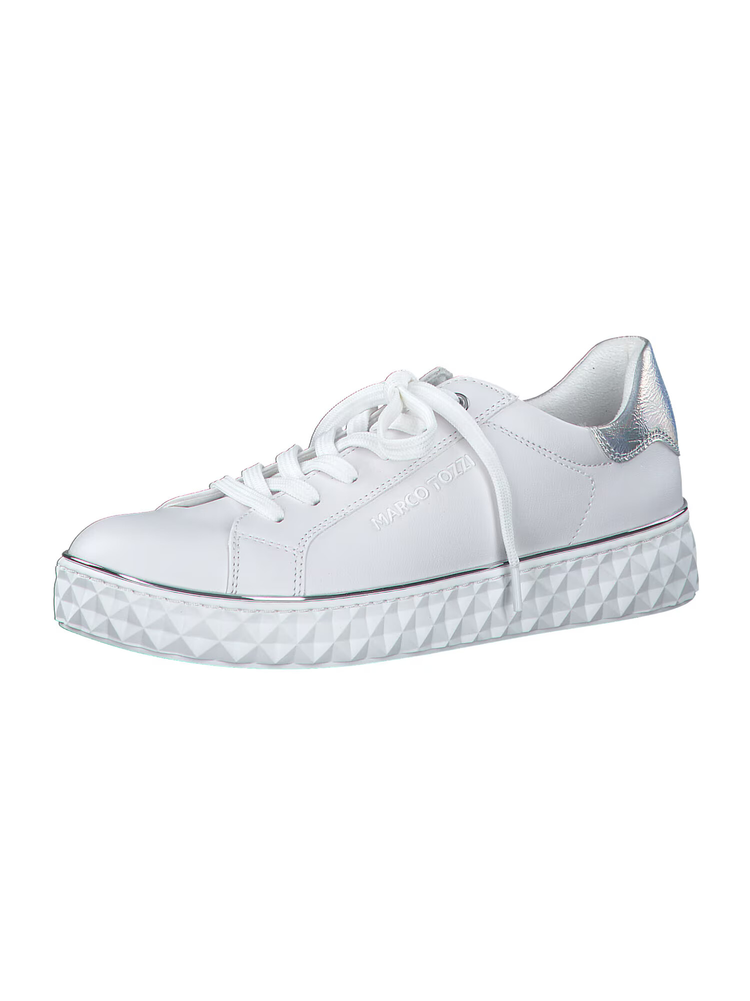 MARCO TOZZI Sneaker low argintiu / alb - Pled.ro