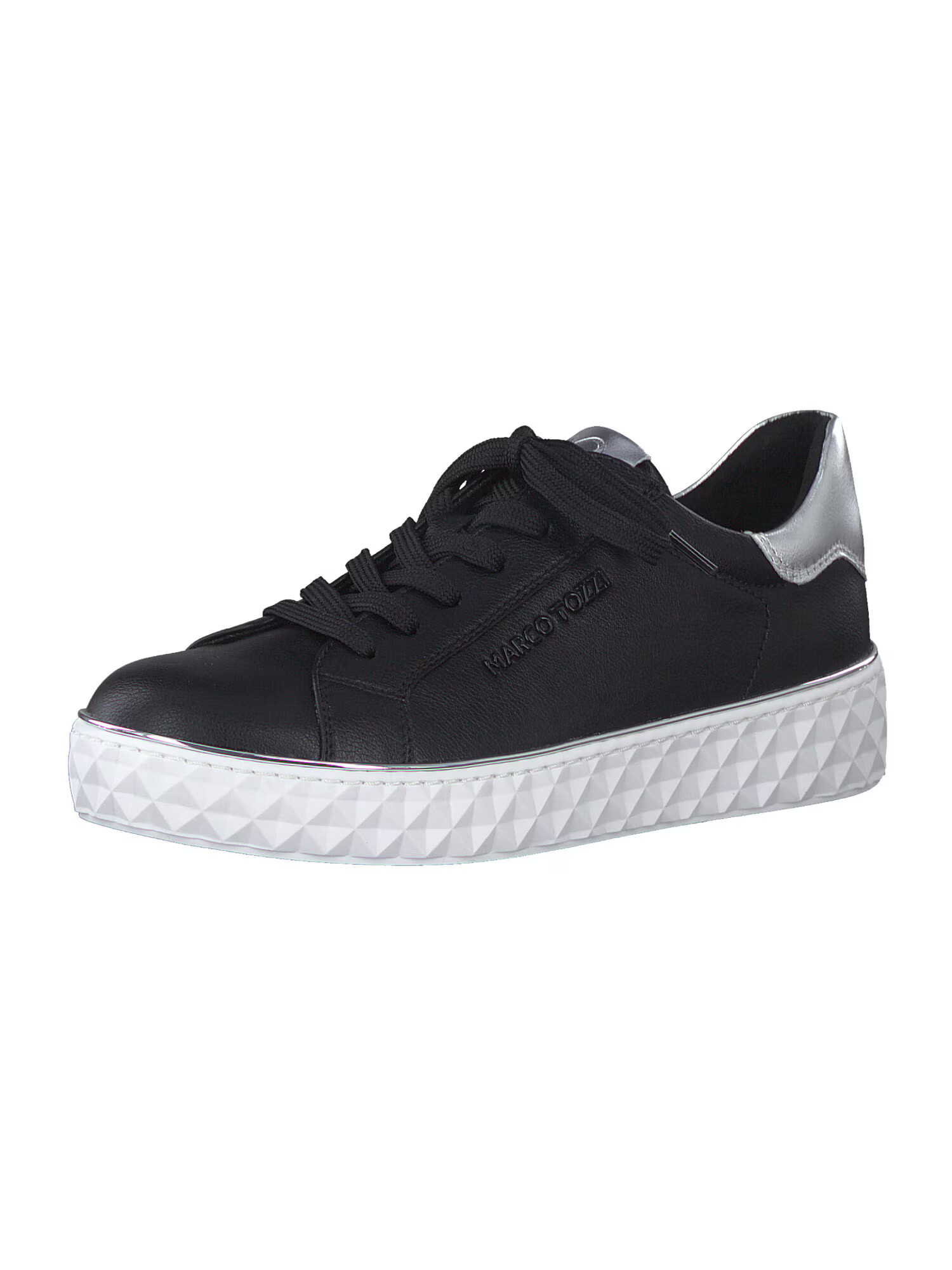 MARCO TOZZI Sneaker low gri argintiu / negru - Pled.ro