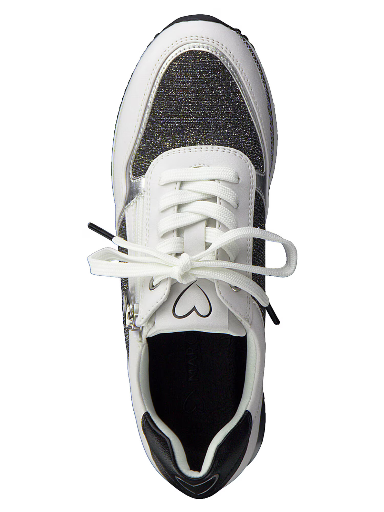 MARCO TOZZI Sneaker low negru / argintiu / alb - Pled.ro