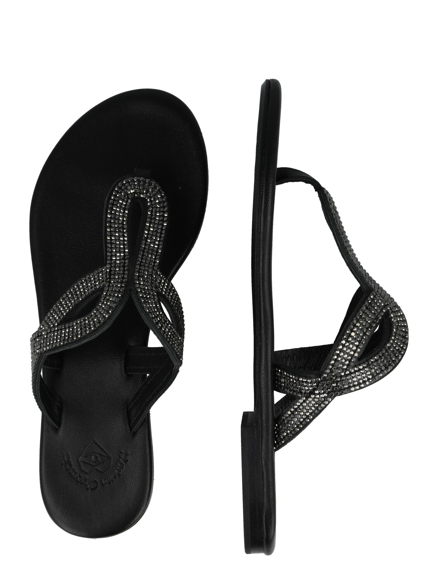 Marietta's Fantasy Flip-flops 'Natalia' negru / argintiu - Pled.ro