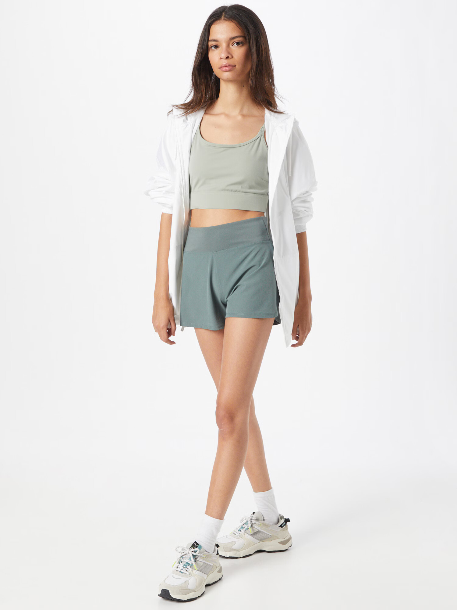 Marika Pantaloni sport 'KELSIE' verde pastel / alb - Pled.ro