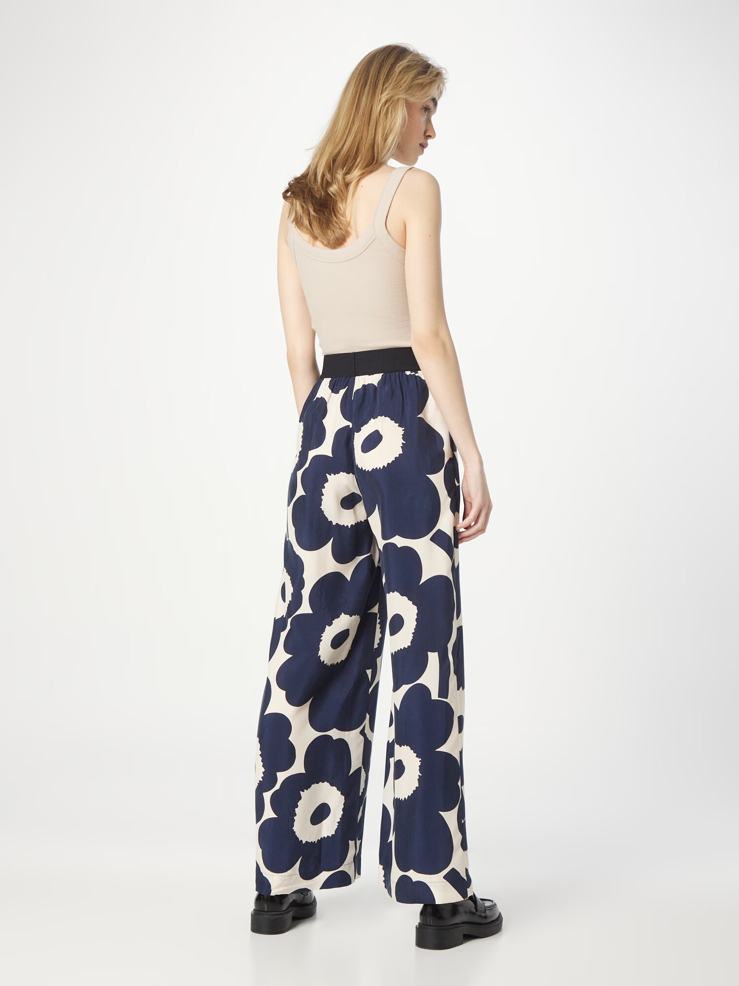 Marimekko Pantaloni 'Irbma' bleumarin / alb murdar - Pled.ro