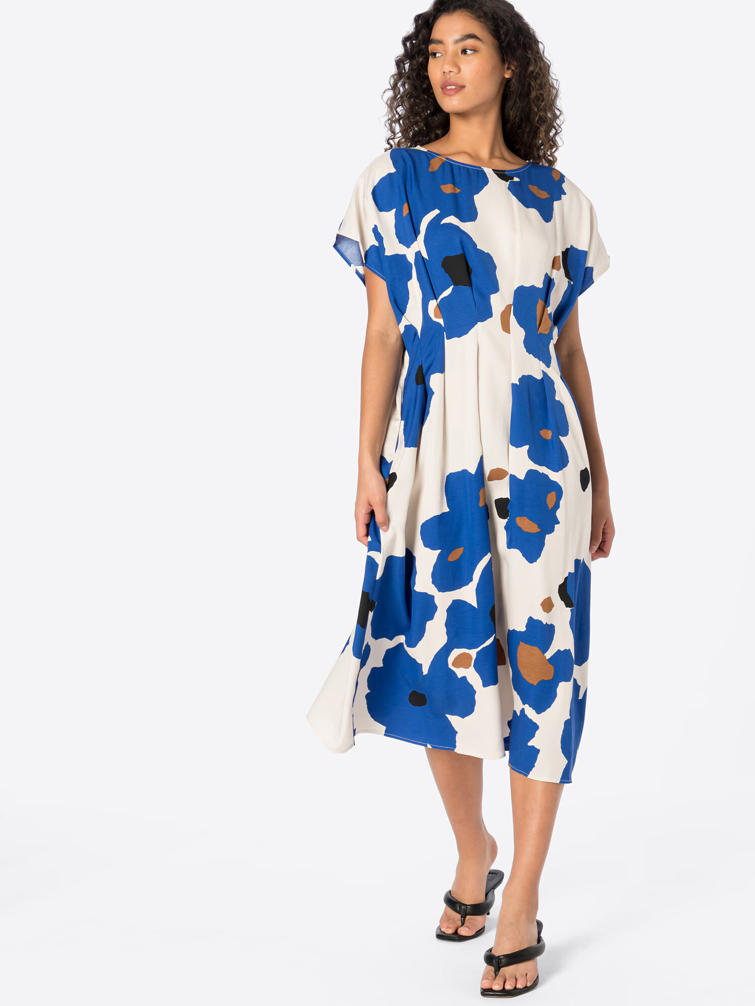 Marimekko Rochie 'Aesa Liito' crem / albastru închis / maro coniac / negru - Pled.ro