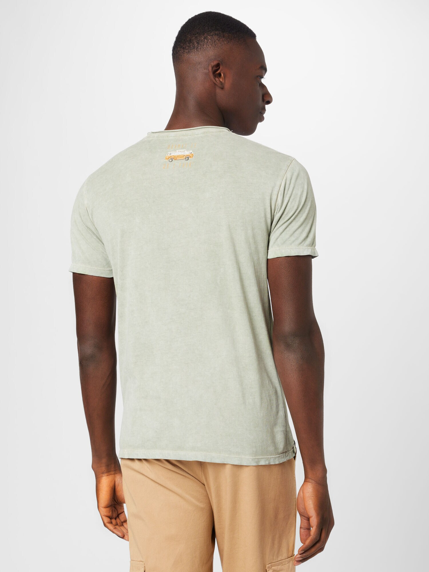 MARJO Tricou 'Richard' maro caramel / maro pueblo / gri metalic / verde pastel - Pled.ro