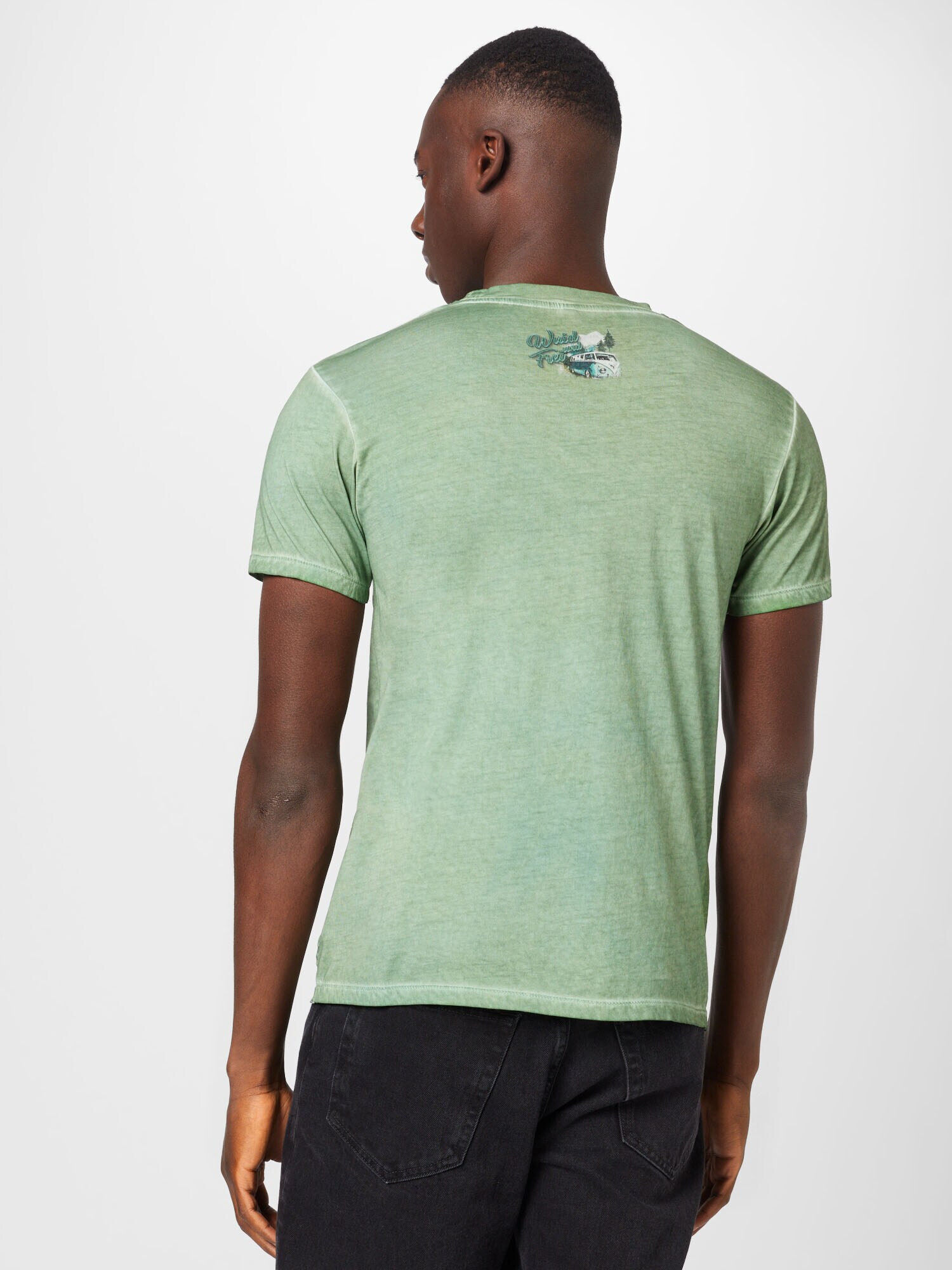 MARJO Tricou 'Silas' verde / kaki / roz / alb - Pled.ro