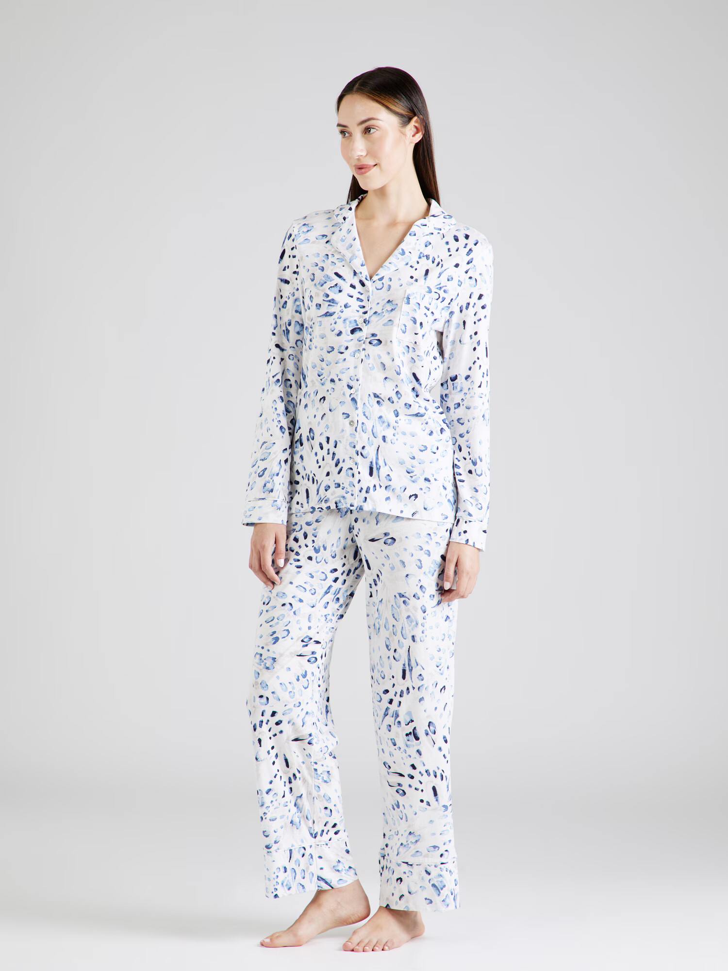 Marks & Spencer Pijama bleumarin / alb - Pled.ro