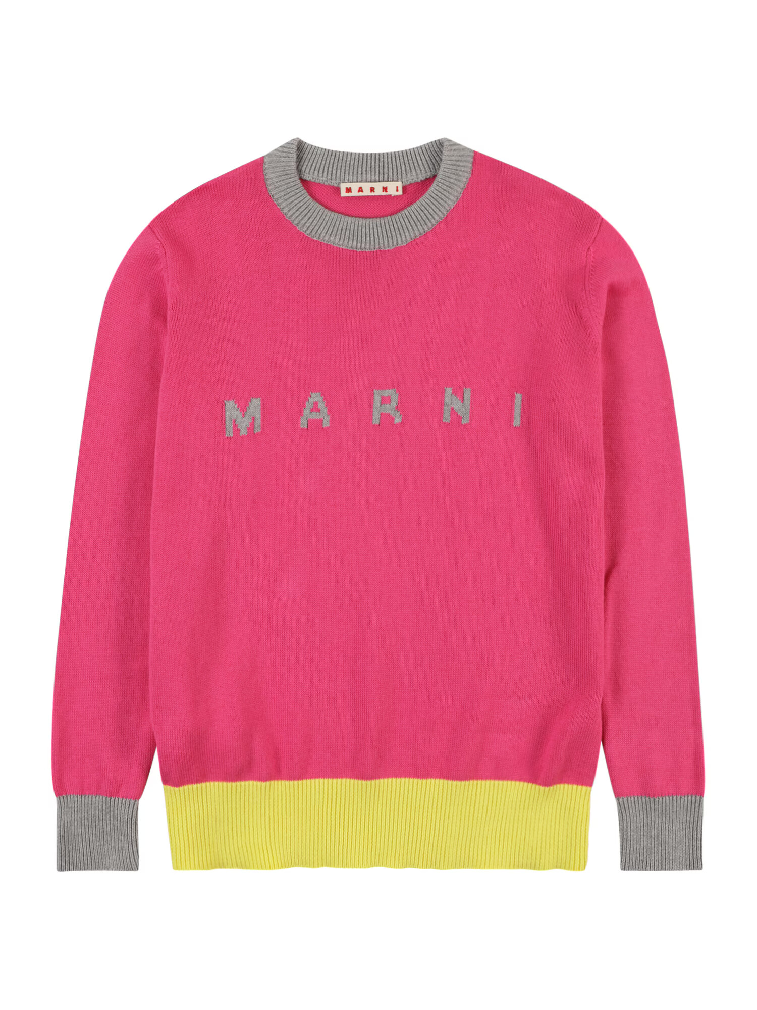 Marni Pulover galben citron / gri amestecat / fucsia - Pled.ro