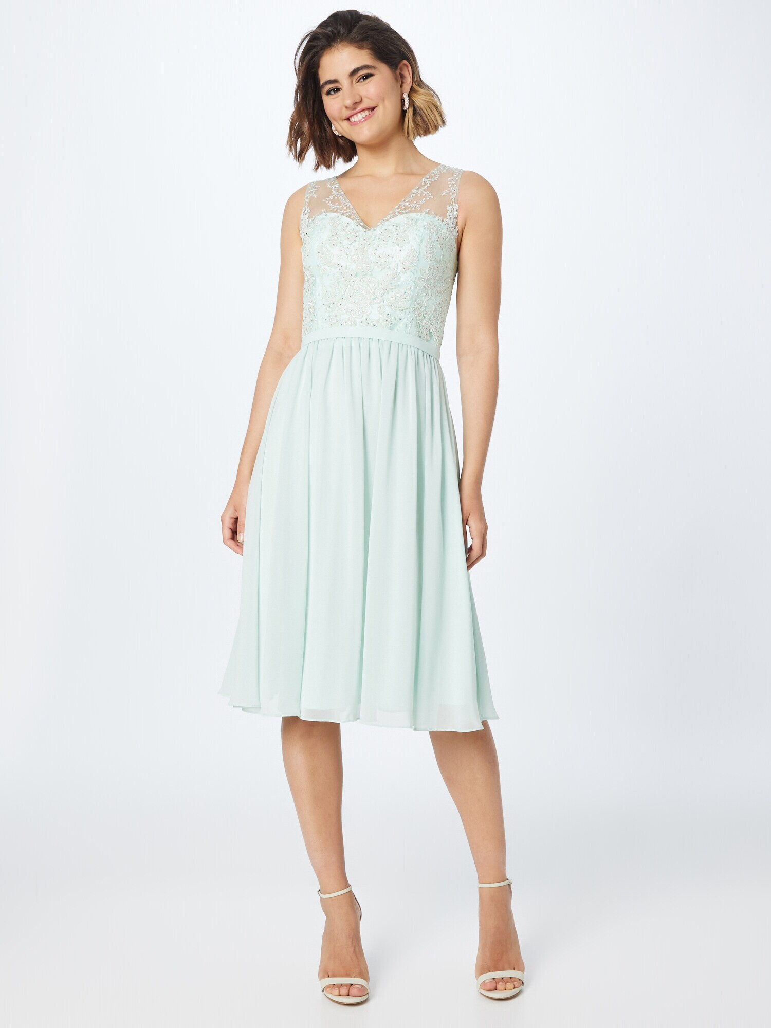 mascara Rochie de cocktail verde mentă - Pled.ro