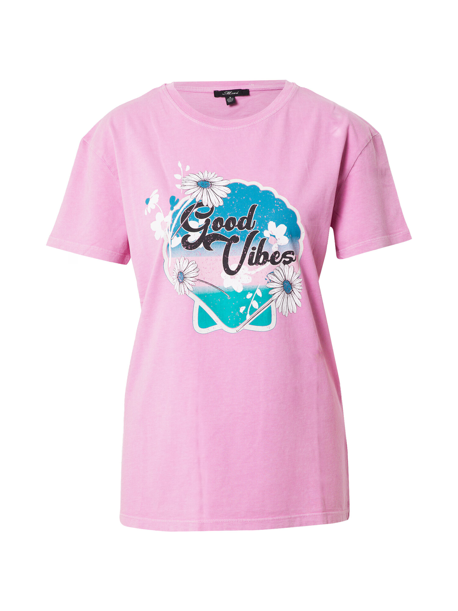 Mavi Tricou 'Good Vibes' albastru regal / cyan / roz / alb - Pled.ro