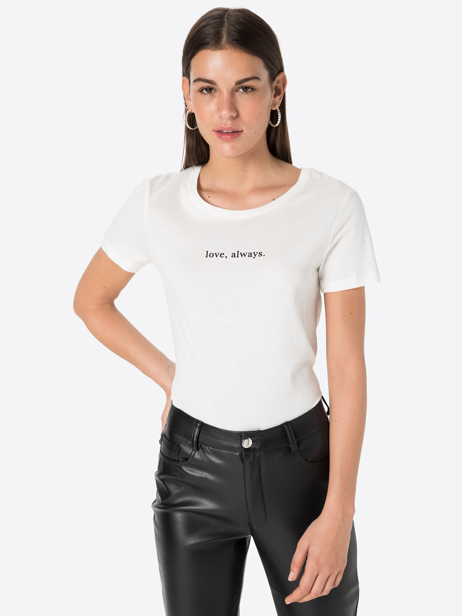 Mavi Tricou 'Love Always' negru / alb - Pled.ro