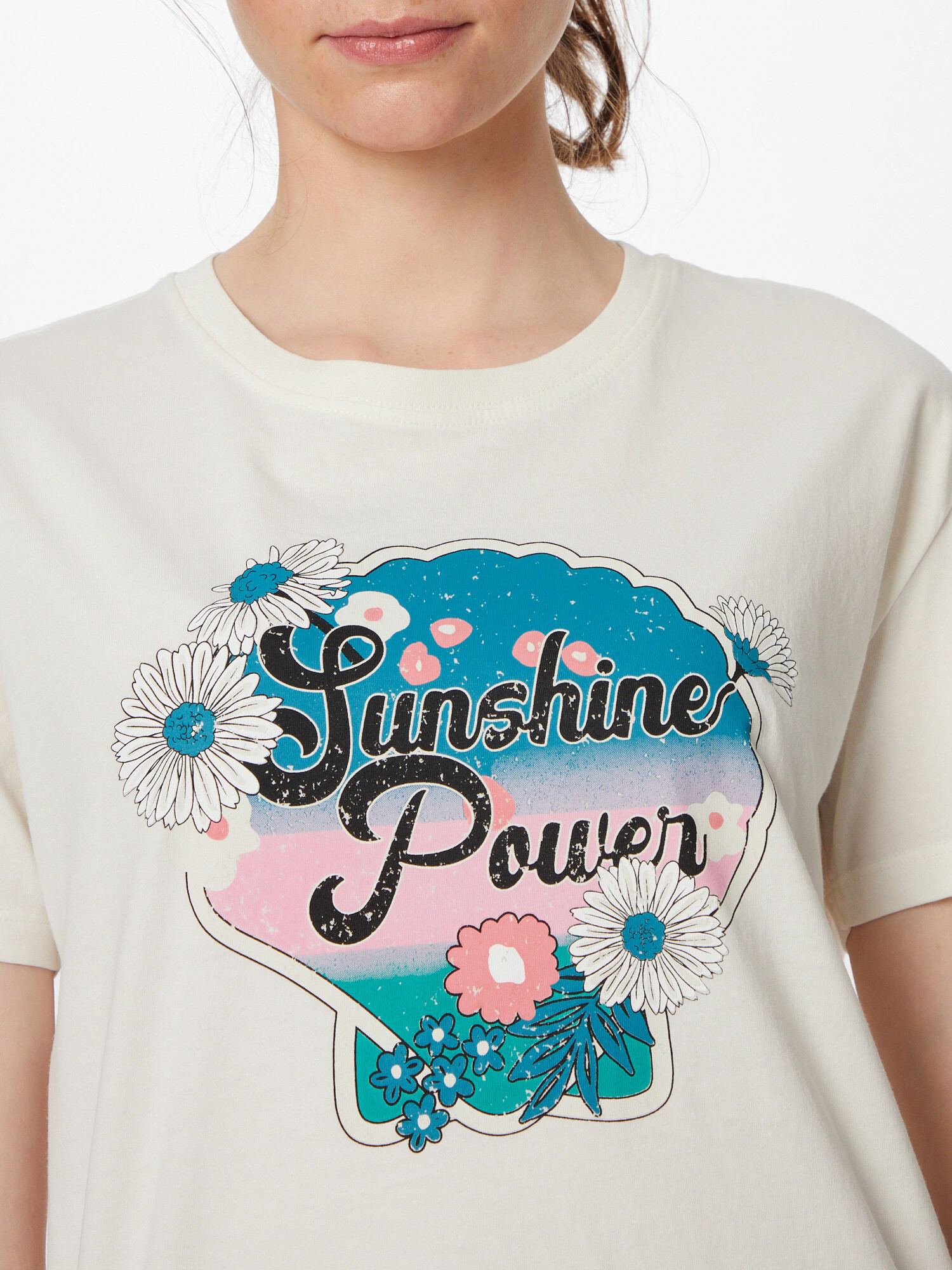 Mavi Tricou 'Sunshine Power' verde petrol / roz deschis / negru / alb - Pled.ro