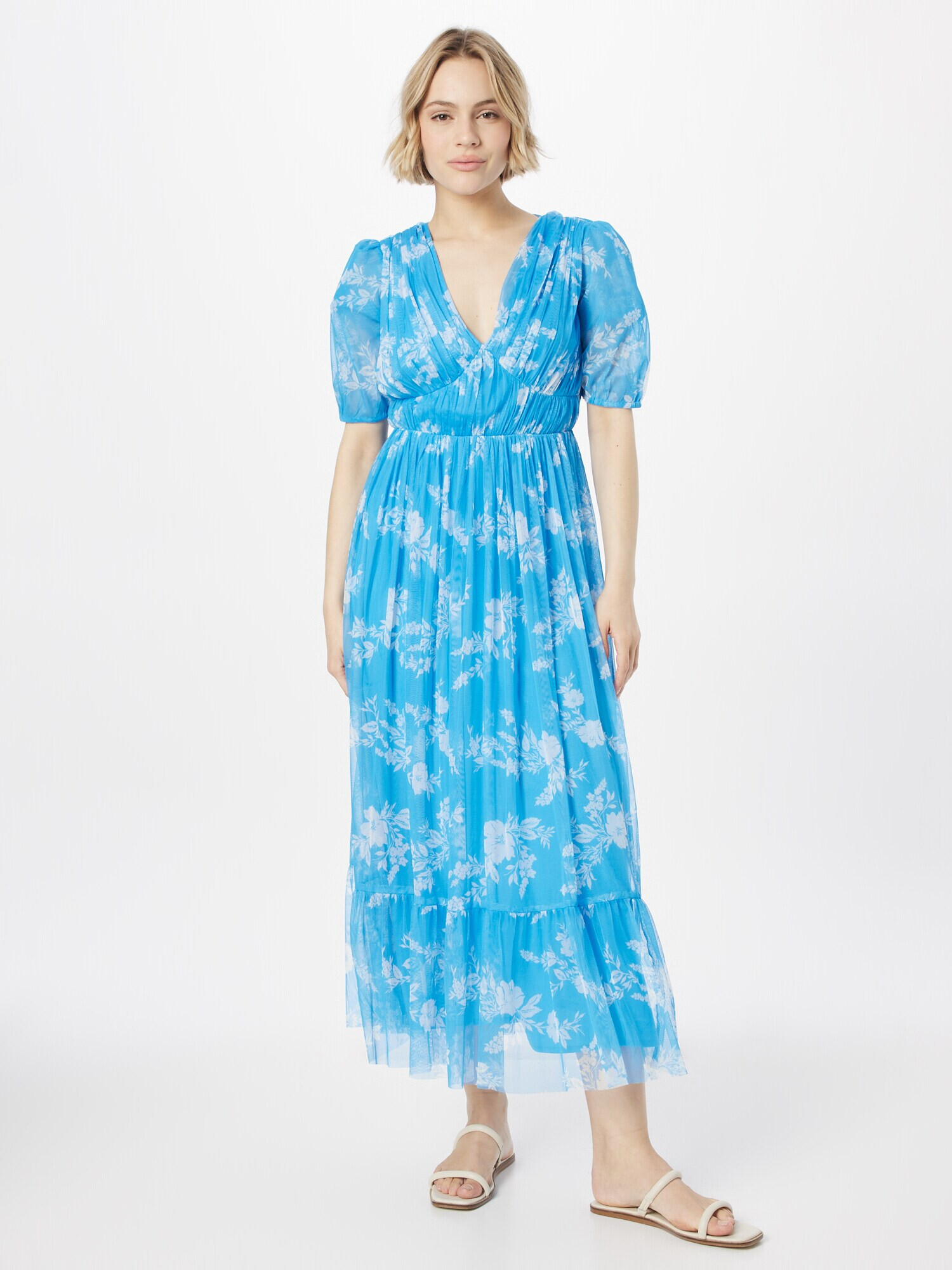 Maya Deluxe Rochie azur / alb - Pled.ro