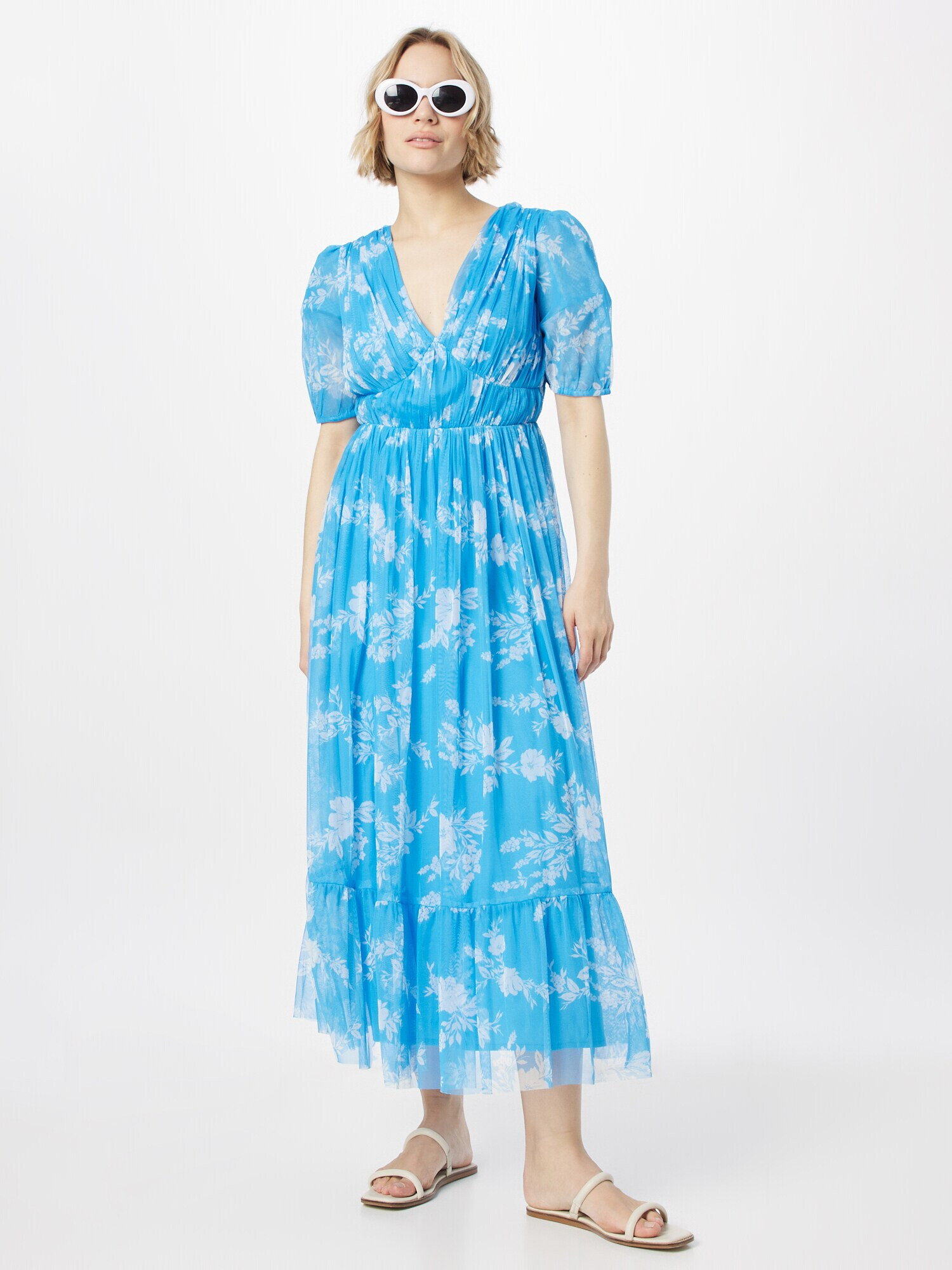 Maya Deluxe Rochie azur / alb - Pled.ro