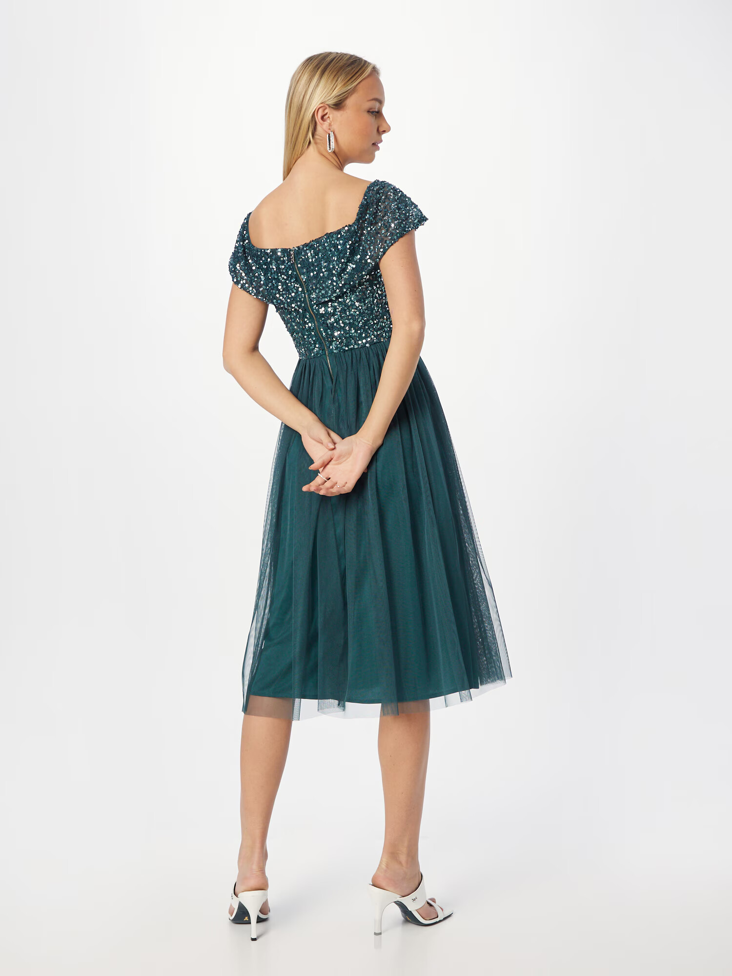 Maya Deluxe Rochie de cocktail 'BARDOT' verde smarald - Pled.ro