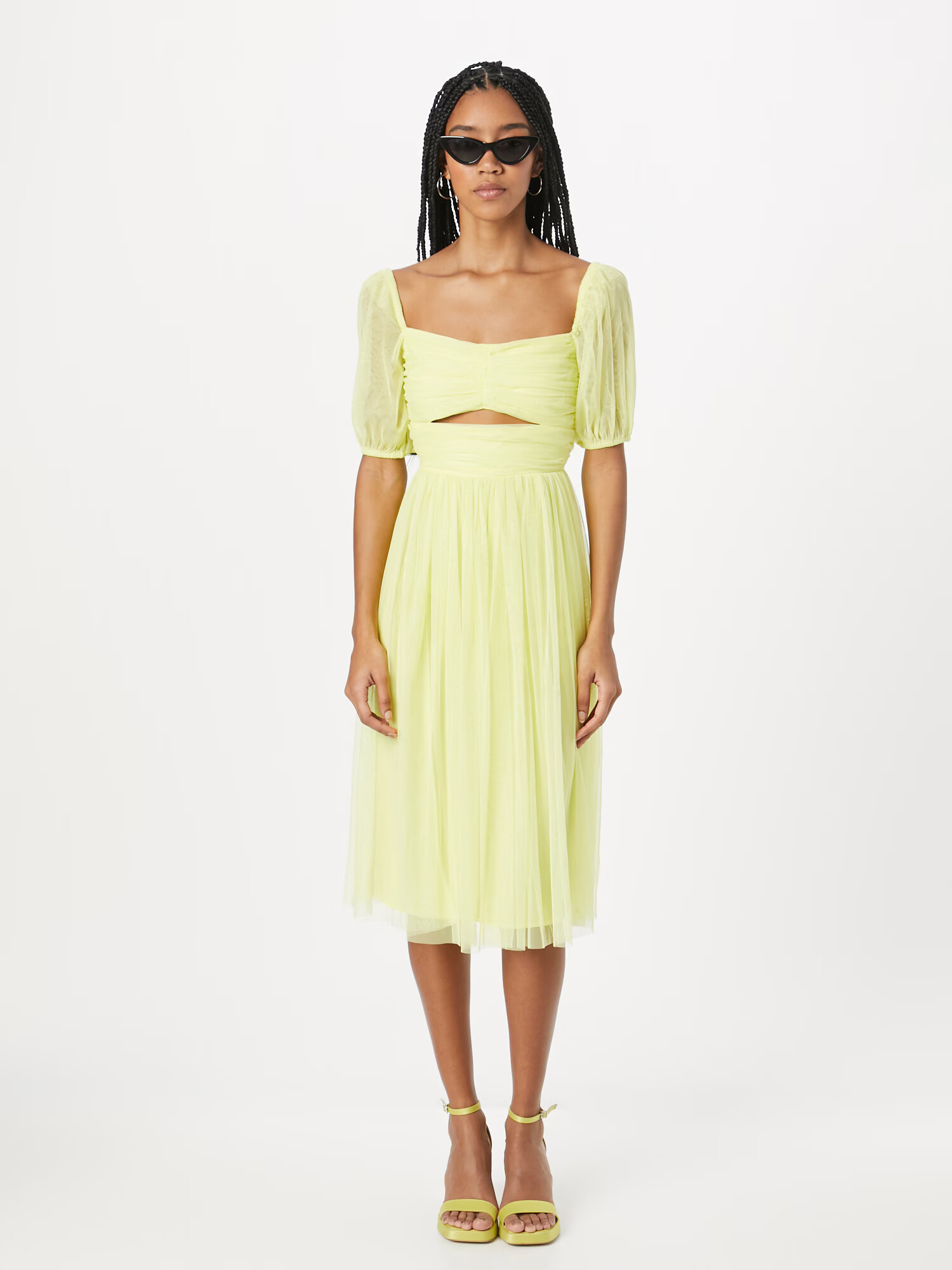 Maya Deluxe Rochie de cocktail verde limetă - Pled.ro