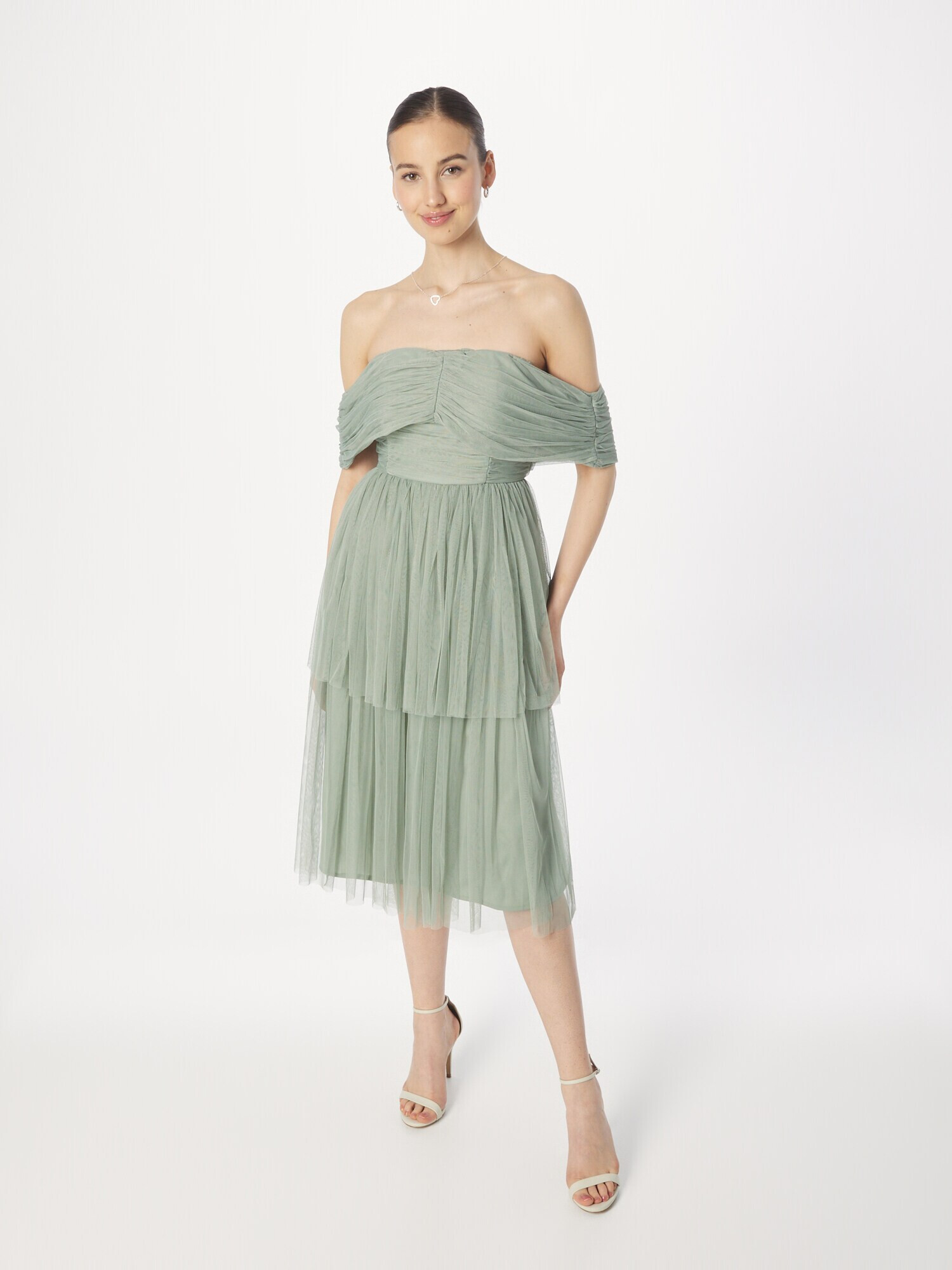 Maya Deluxe Rochie de cocktail verde pastel - Pled.ro