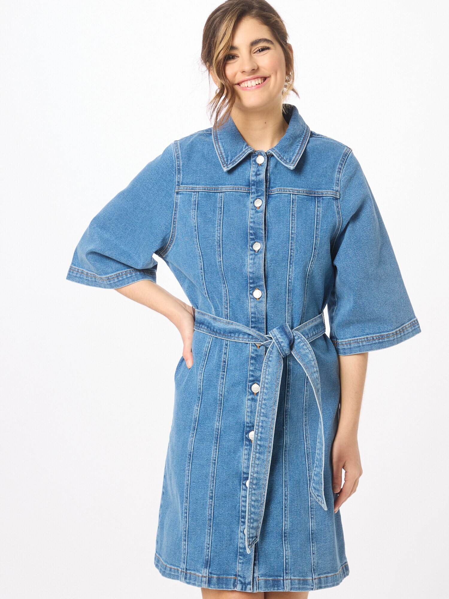 mbym Rochie tip bluză albastru denim - Pled.ro