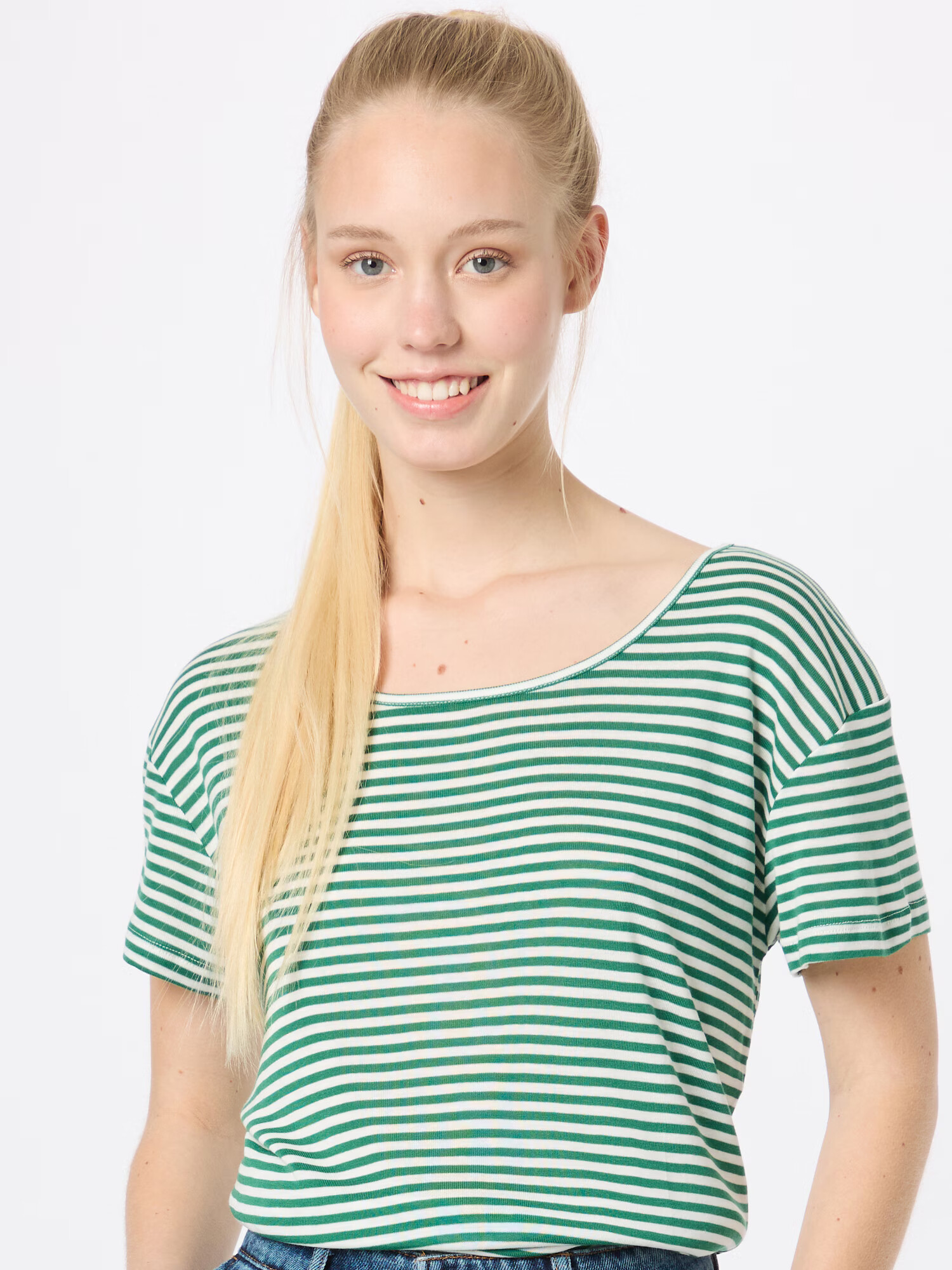 mbym Tricou 'Lucianna' verde / alb - Pled.ro