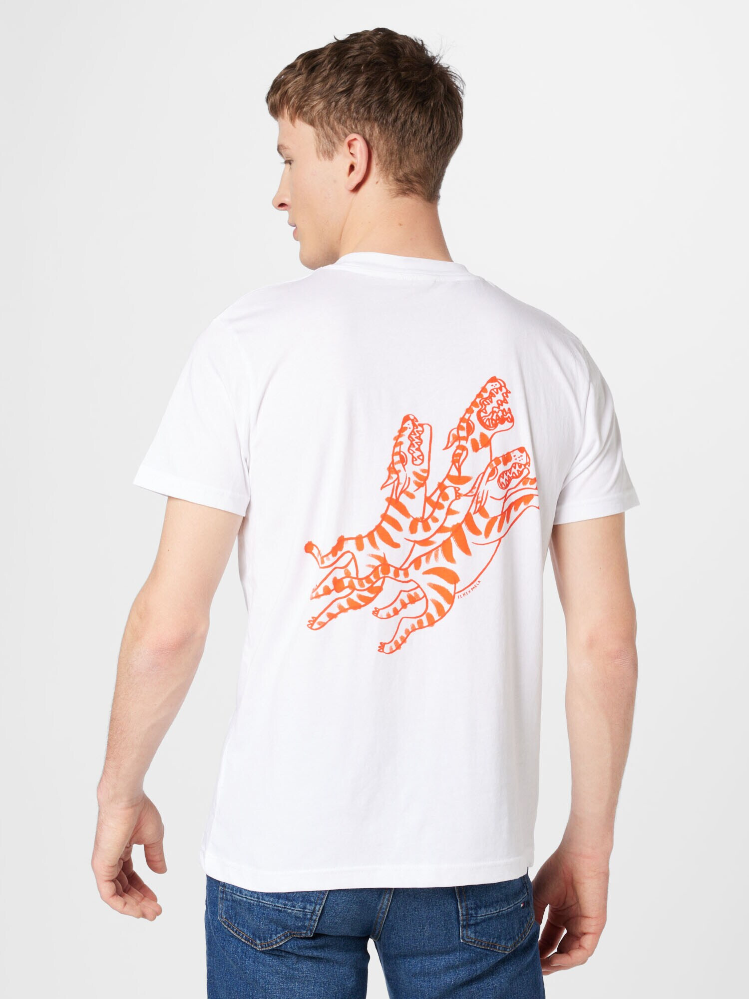 MELAWEAR Tricou roșu orange / alb - Pled.ro