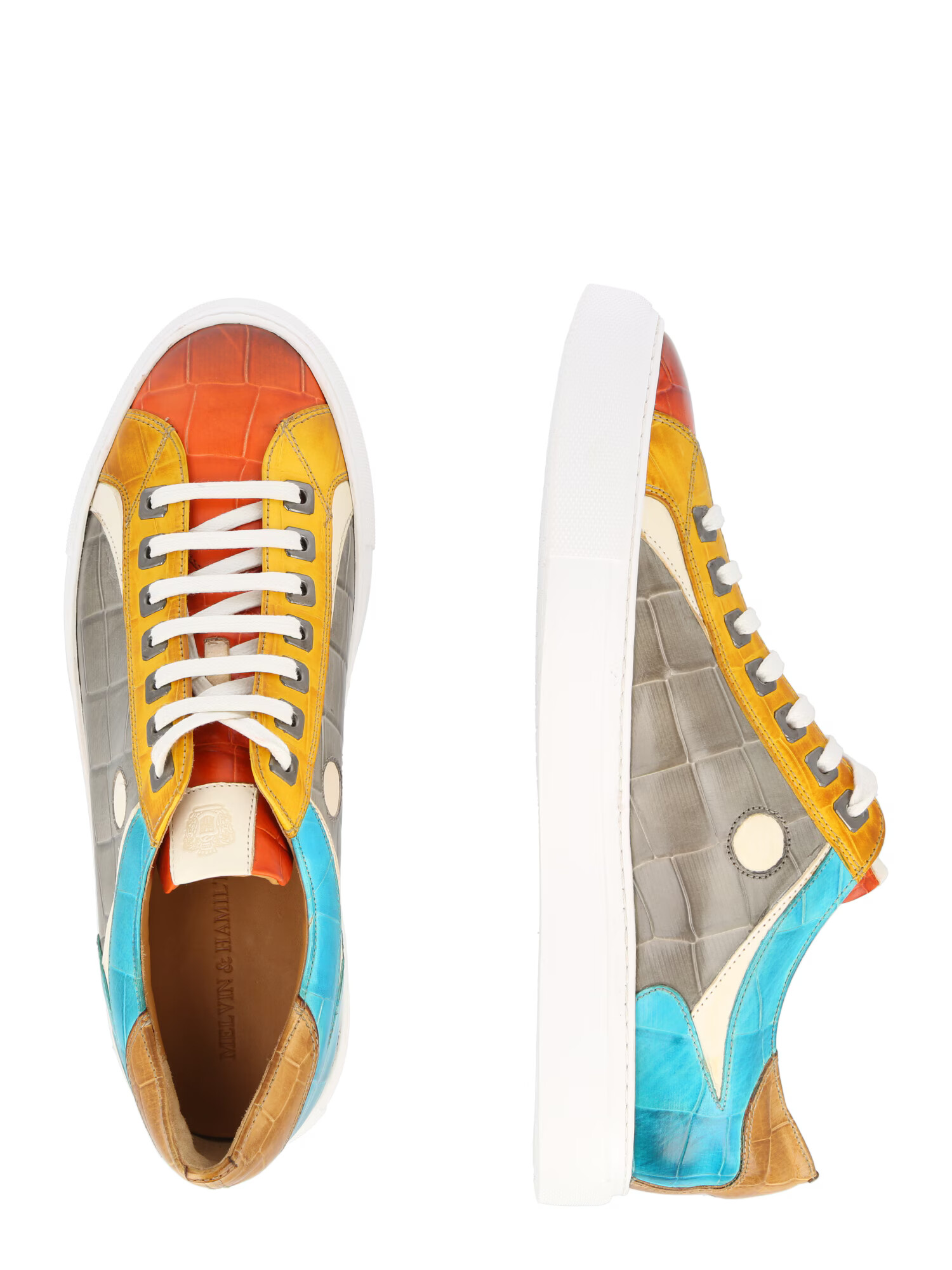 MELVIN & HAMILTON Sneaker low 'Harvey 9' albastru aqua / maro / galben / gri / roșu - Pled.ro