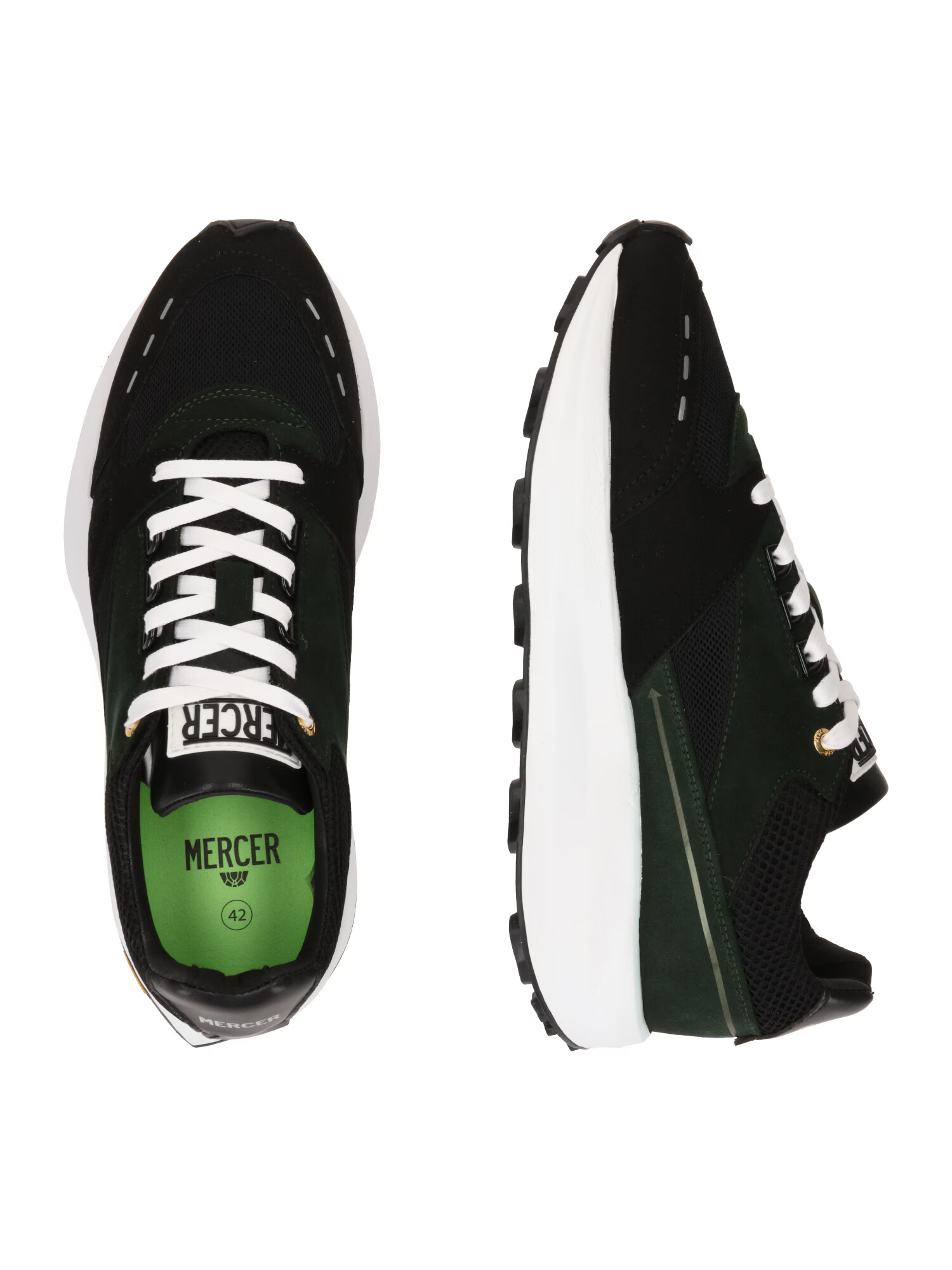 Mercer Amsterdam Sneaker low 'Racer' verde închis / negru / alb - Pled.ro