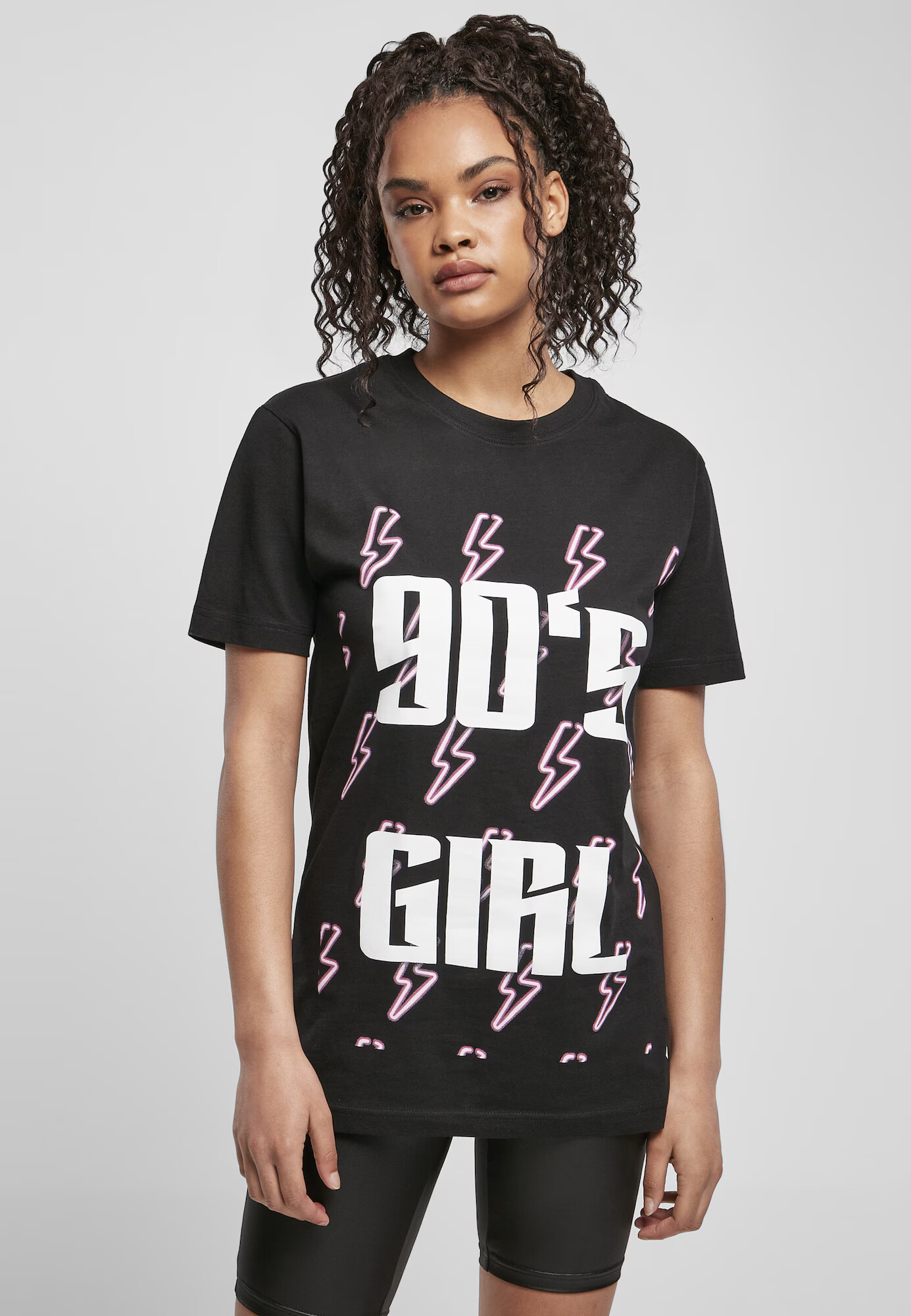 Merchcode Tricou '90ies Girl' lila / mov pastel / negru / alb - Pled.ro