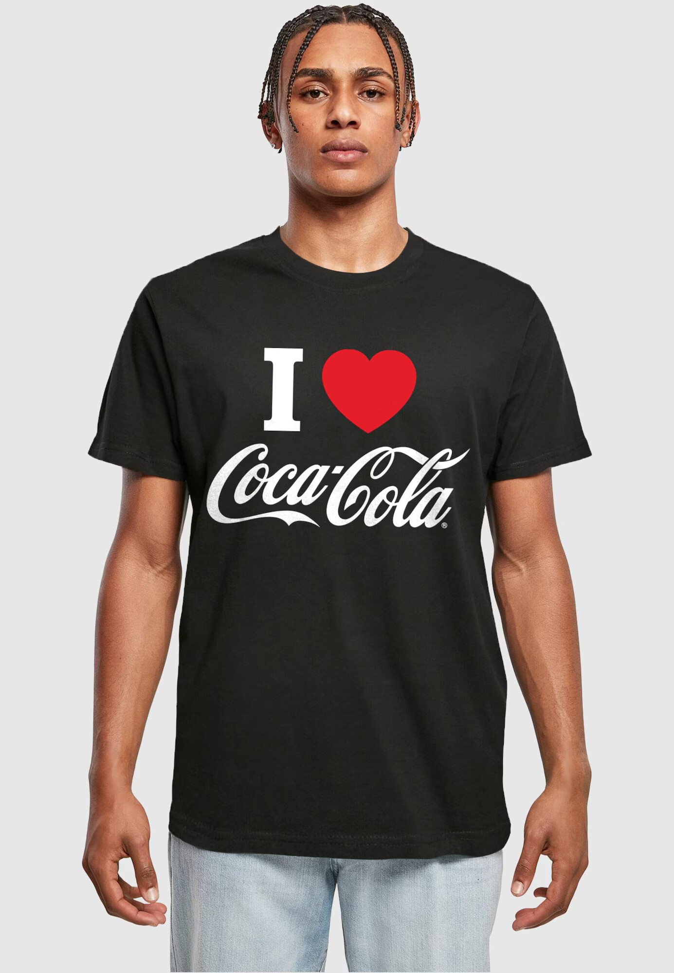 Merchcode Tricou 'Coca Cola I Love Coke' roșu / negru / alb - Pled.ro