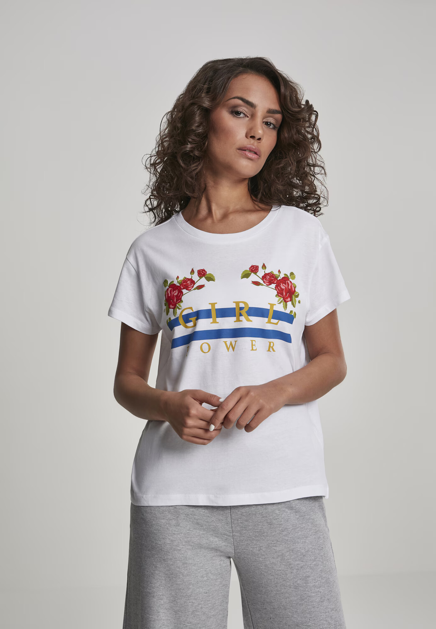 Merchcode Tricou 'Girl Power' albastru regal / galben citron / verde deschis / roșu cireș / alb - Pled.ro