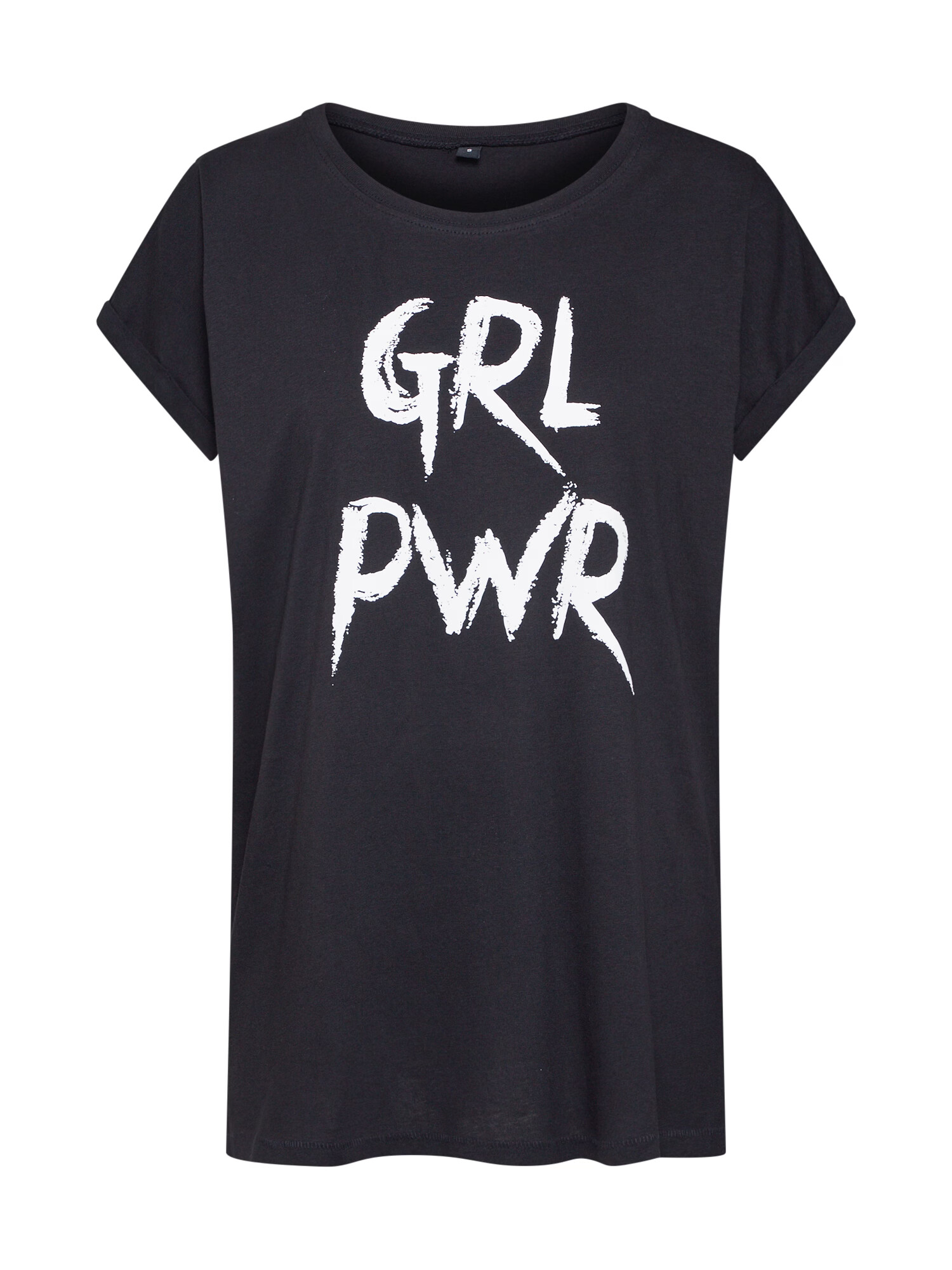 Merchcode Tricou 'Grl Pwr' negru / alb - Pled.ro