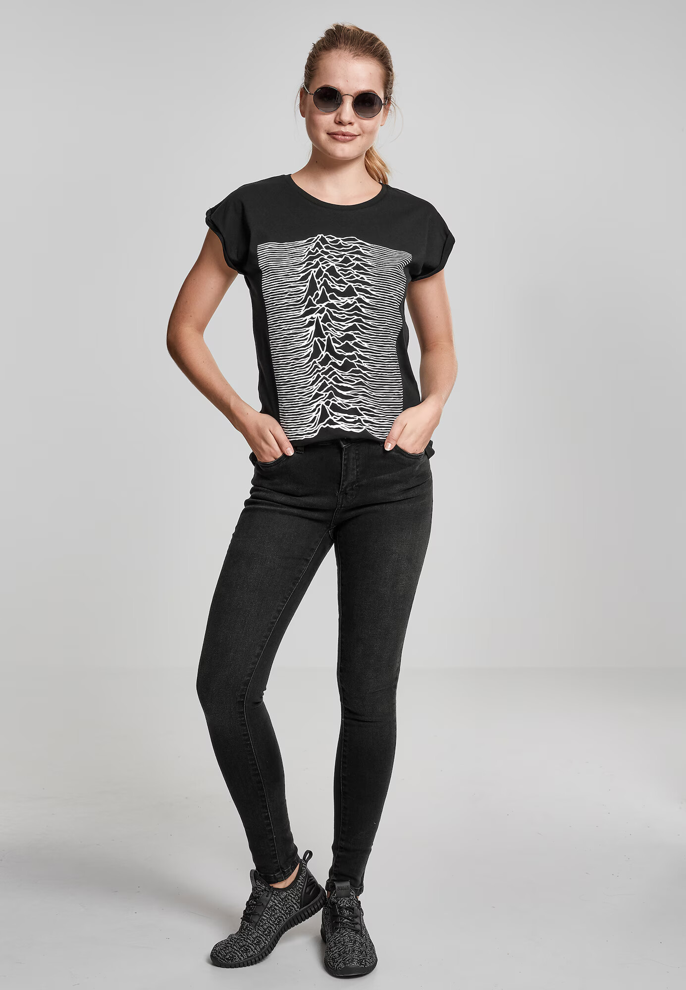 Merchcode Tricou 'Joy' negru / alb - Pled.ro