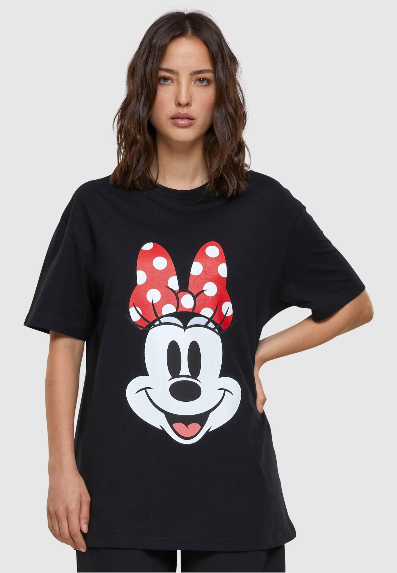 Merchcode Tricou 'Ladies Disney 100 Minnie Smiles' portocaliu somon / roși aprins / negru / alb - Pled.ro