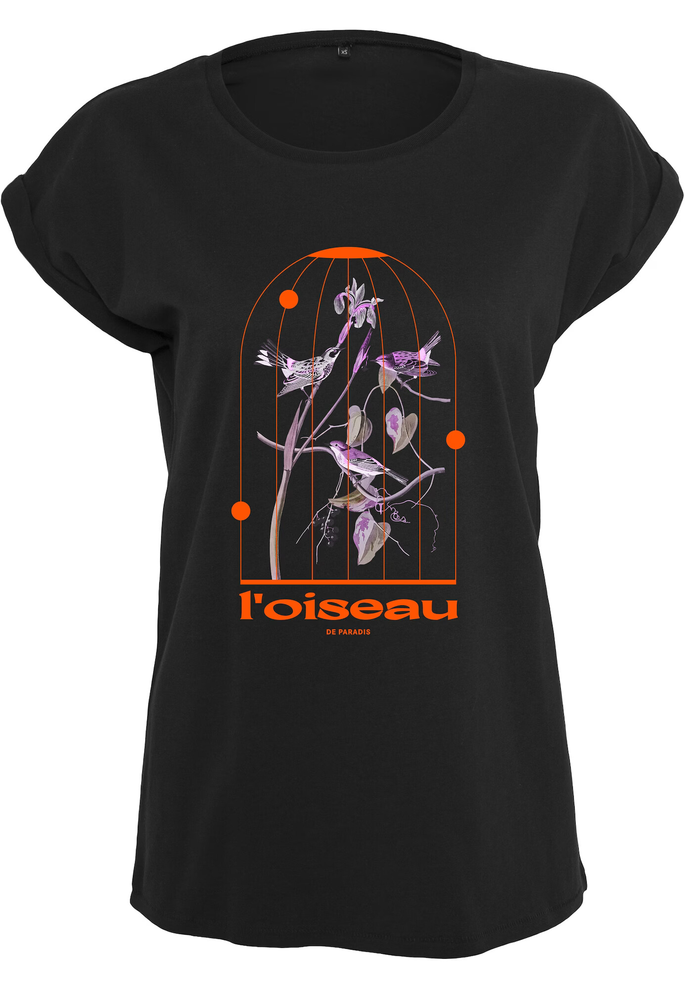 Merchcode Tricou 'L´oiseau De Paradis' bej / gri / lila / mov neon / mov pastel / roșu orange / negru / alb - Pled.ro