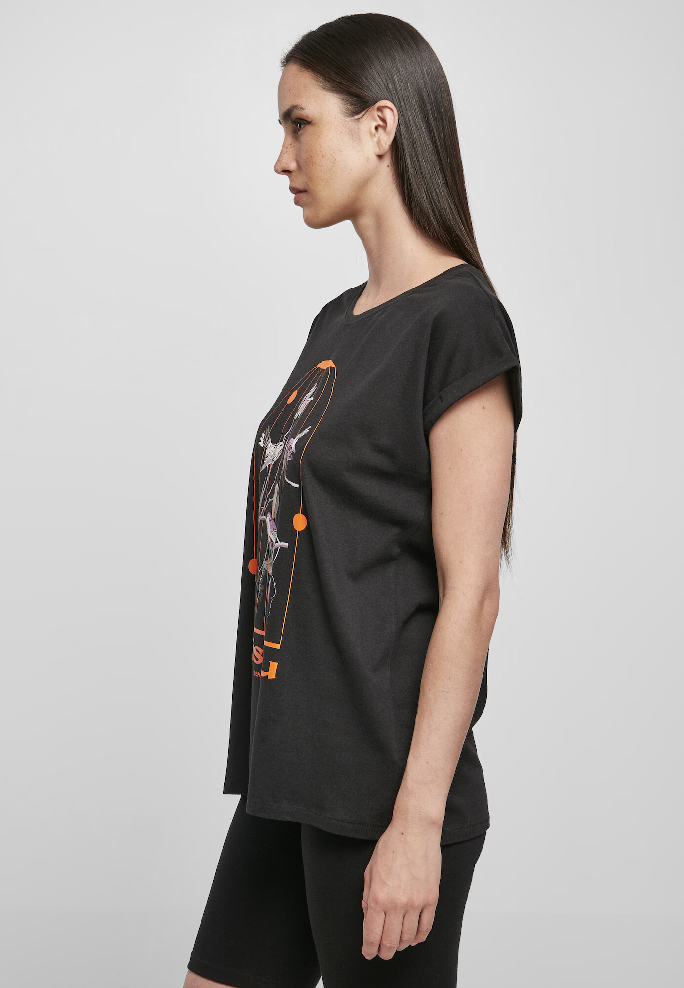 Merchcode Tricou 'L´oiseau De Paradis' bej / gri / lila / mov neon / mov pastel / roșu orange / negru / alb - Pled.ro