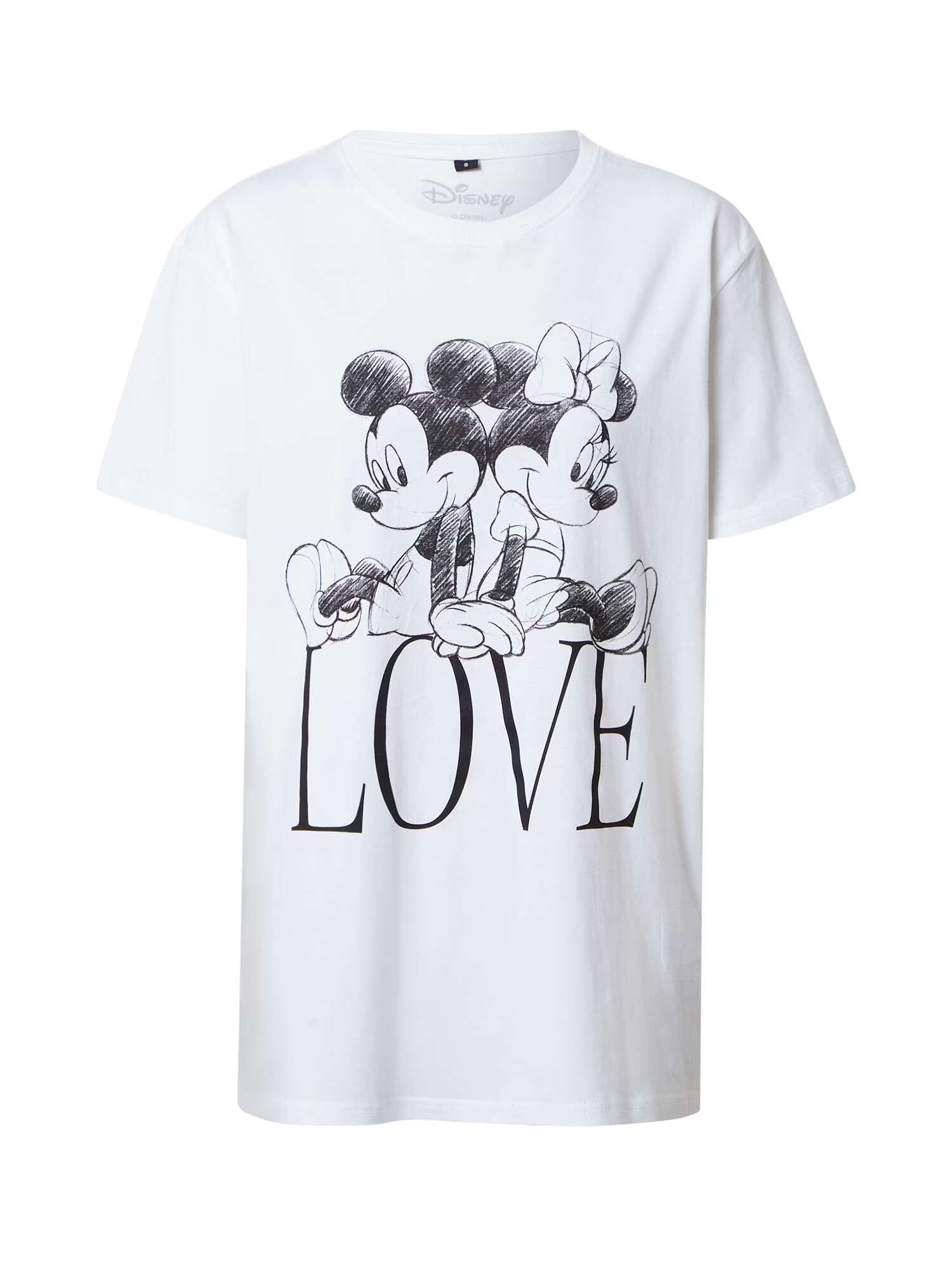 Merchcode Tricou 'Minnie Loves Mickey' negru / alb - Pled.ro