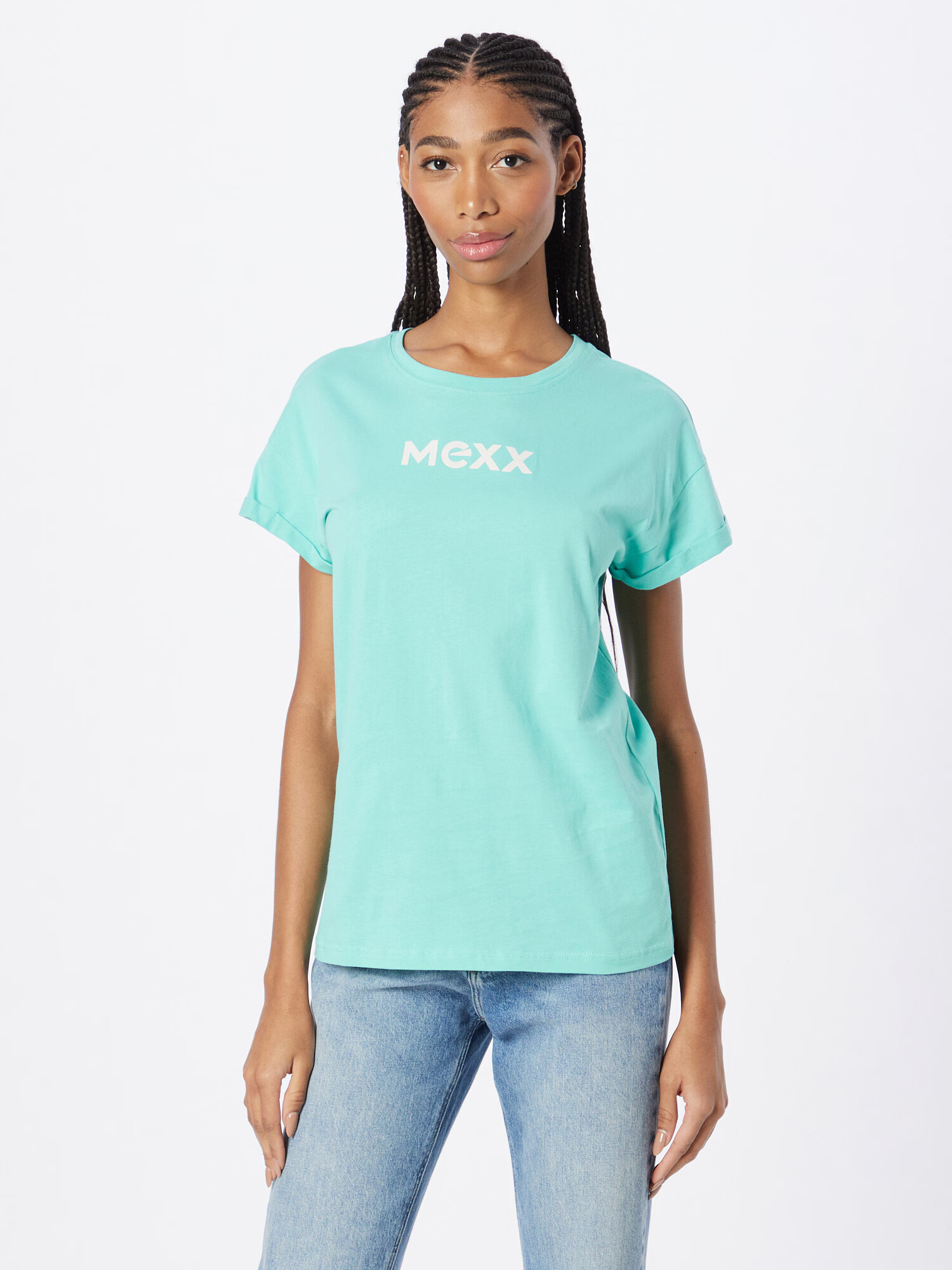 MEXX Tricou 'FAY' verde jad / alb - Pled.ro