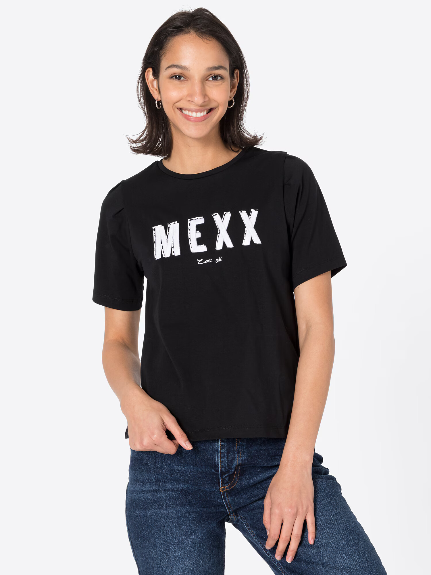 MEXX Tricou negru / alb - Pled.ro